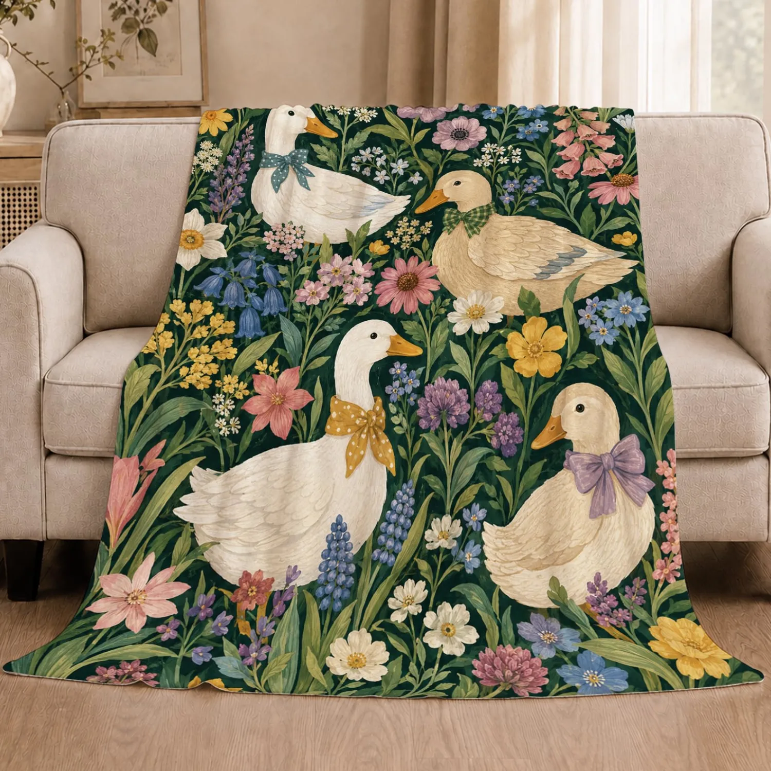 Duck Blanket Plush Fleece Throw Gifts for Women Girls Kids 40"X50"