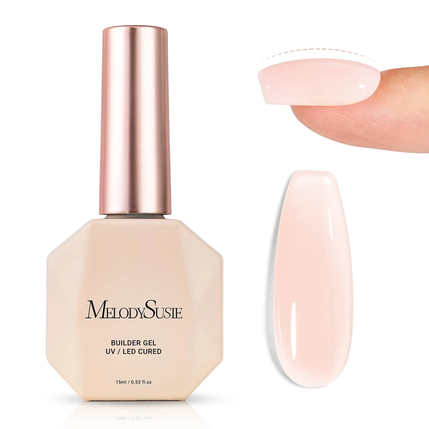 MelodySusie 15ML Jelly Nude Builder Gel for Nails, 7 in 1 Bulider Gel-018