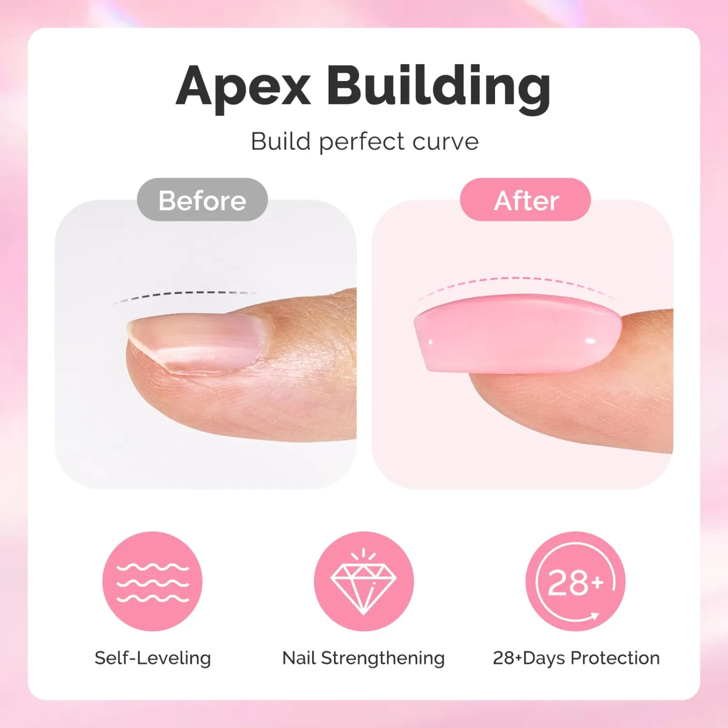 MelodySusie 15ML Rose Pink Builder Gel for Nails, 7 in 1 Bulider Gel-028