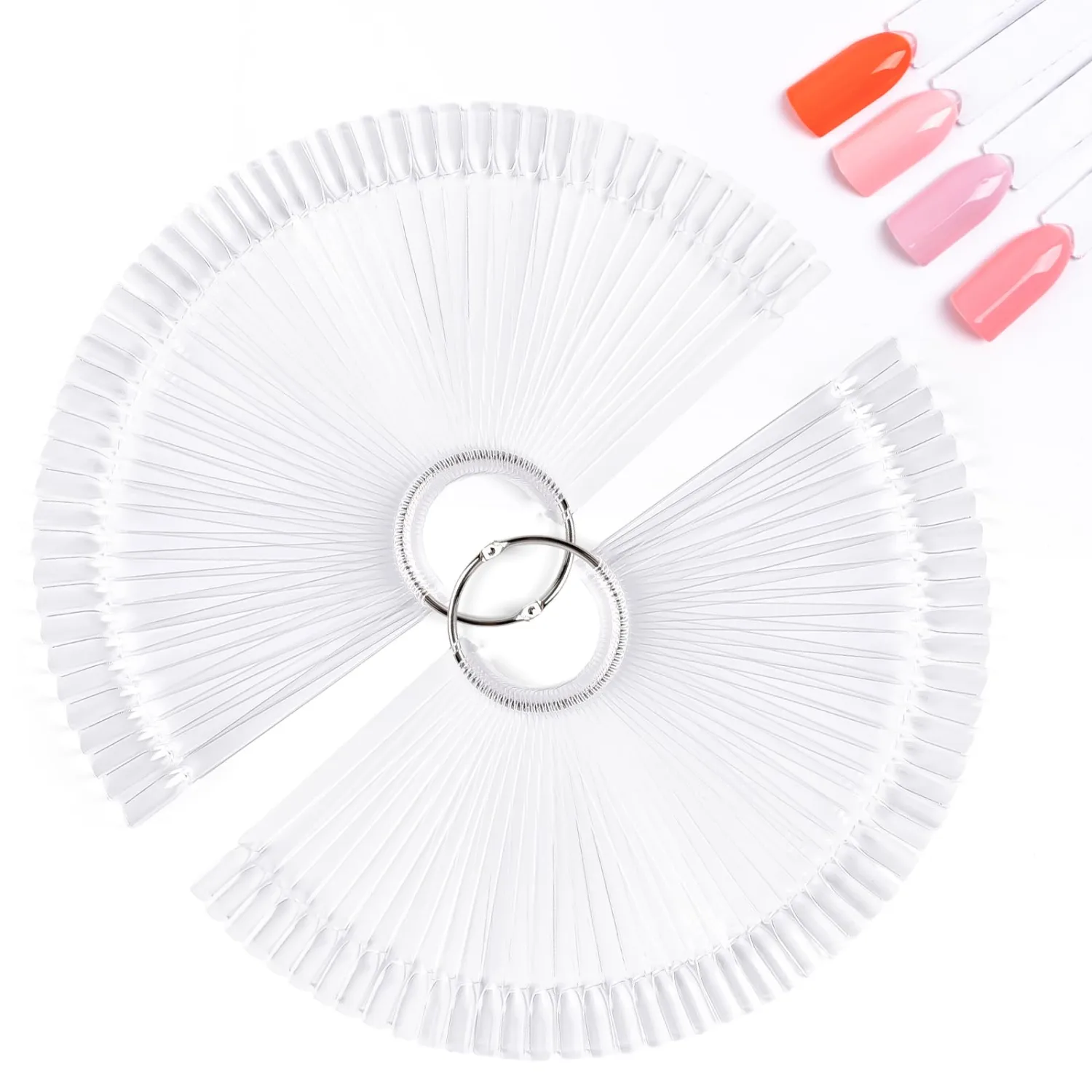 MelodySusie 100 Pcs Nail Swatch Sticks with Ring