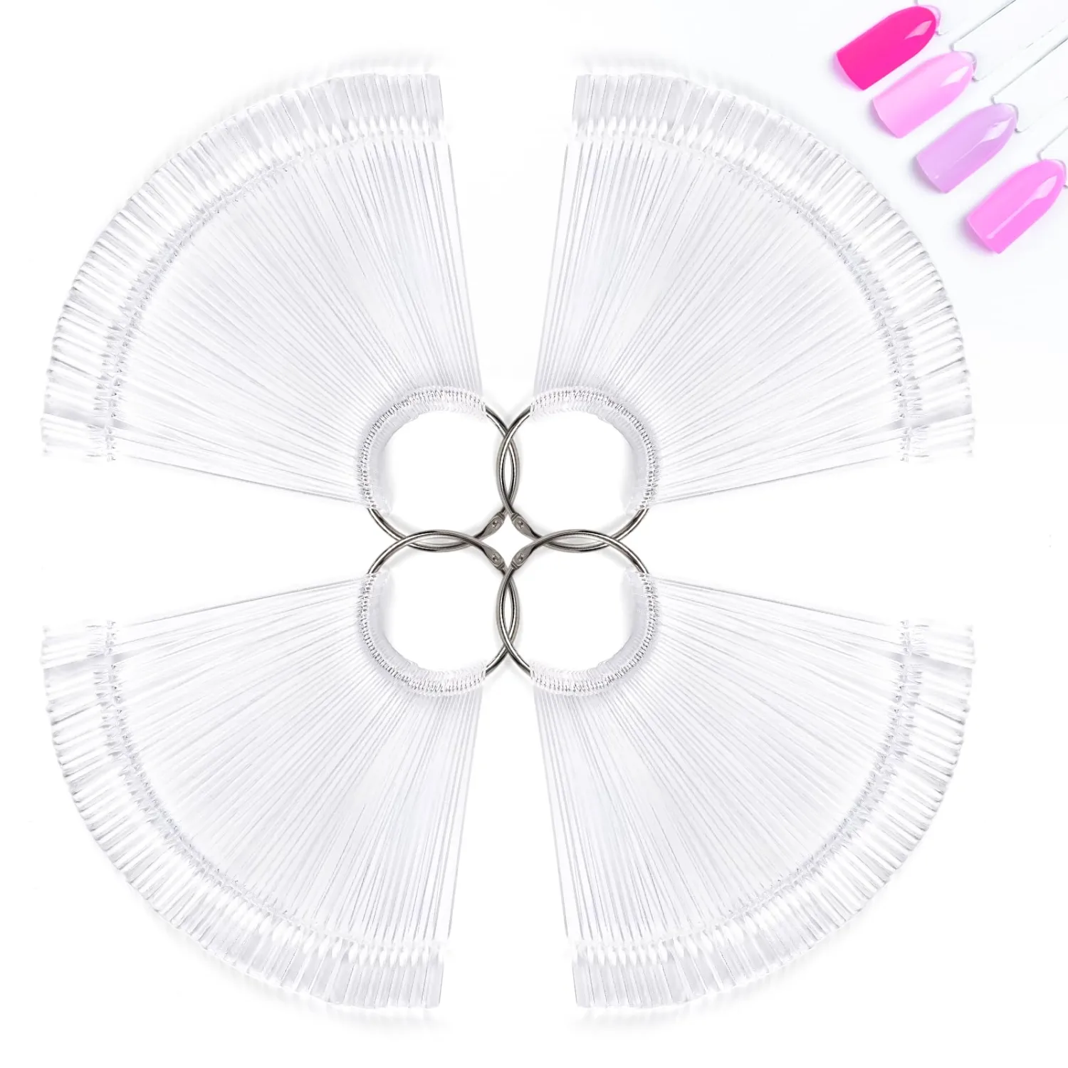 MelodySusie 200 Pcs Nail Swatch Sticks with Ring