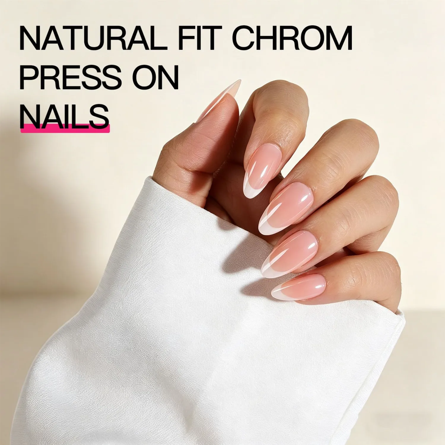 FANDAMEI Press on Nails, 12 Colors 288PCS Almond French Tip Press on Nails, Natural Fit Almond Fake Nails, French Tip Glue on Nails Short with Semi Solid Nail Glue for Acrylic, No UV Light Needed