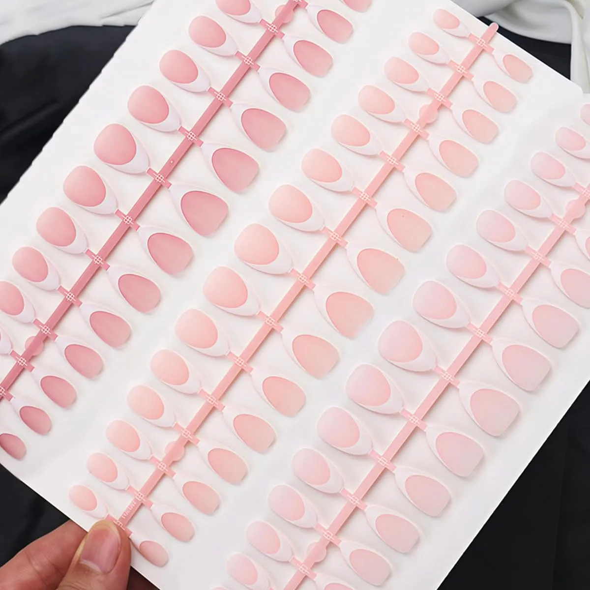 150Pcs - 15Size French Tip Press on Nails Short Almond Fake Nails Glossy French Nail Tips Matte Nature Acrylic Nails Reusable Full Cover Glue on Nails for Women Nail Decoration