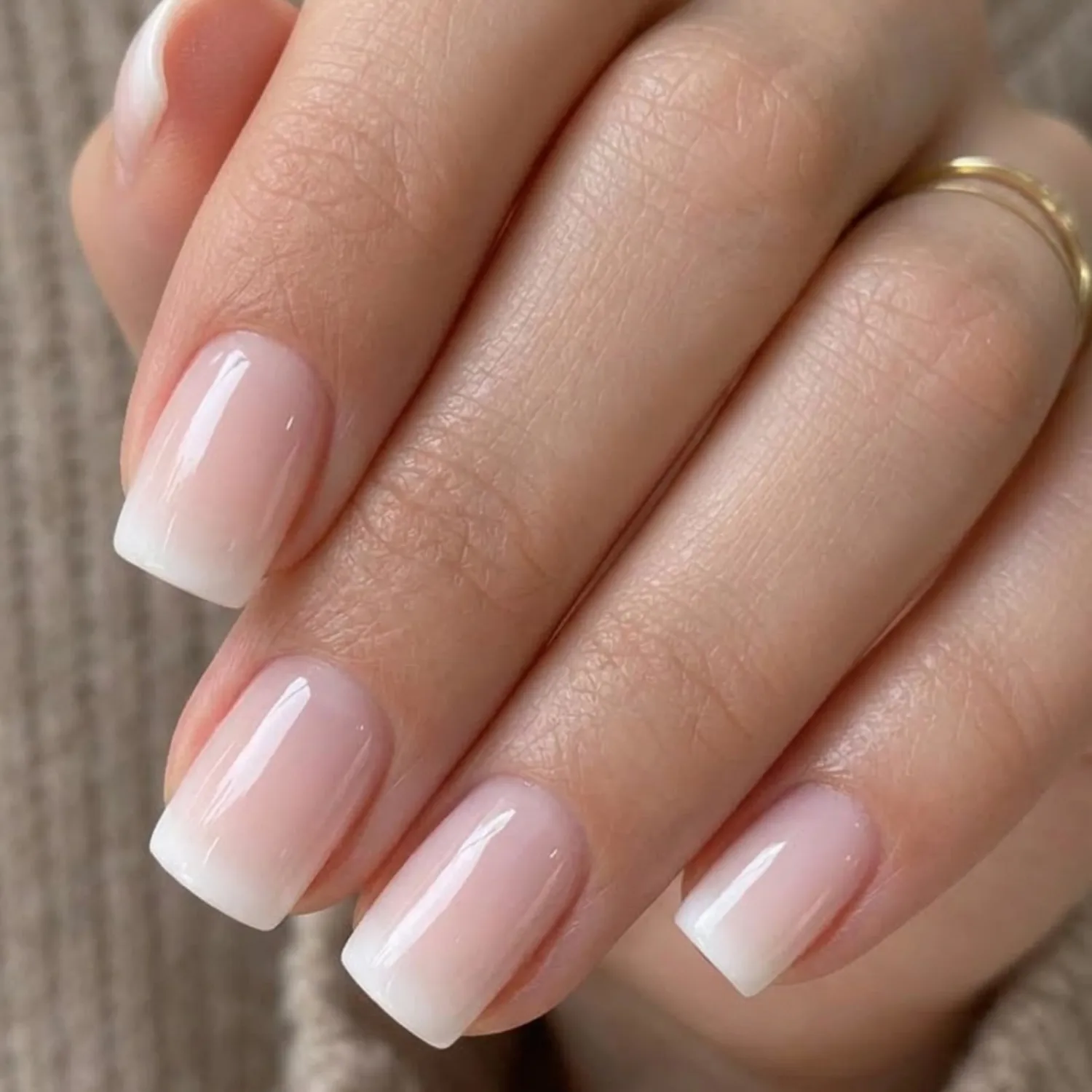 UNA GELLA Soft Gel Press On Nails Kit 32PCS Nude Pink Ombre Fall Winter