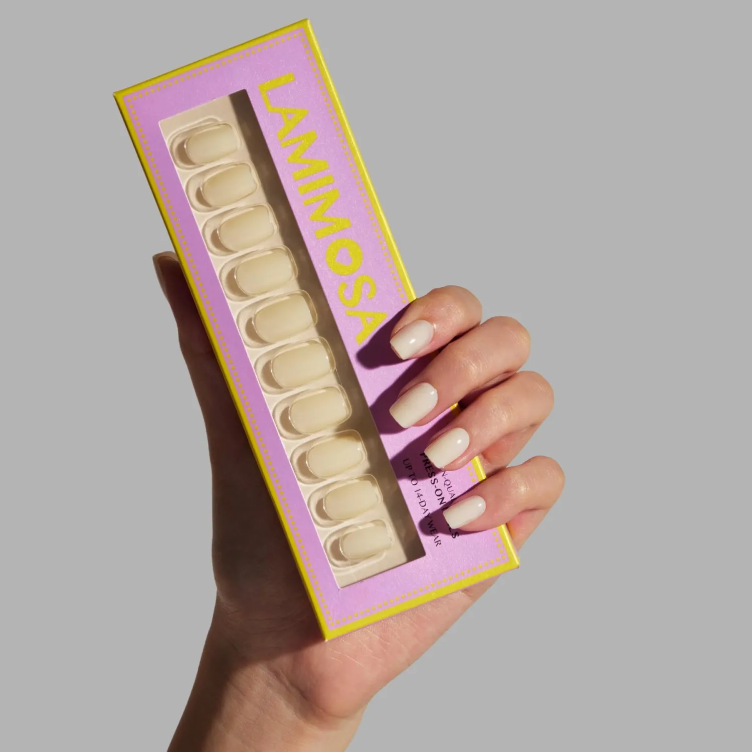 LAMIMOSA 32Pcs Cream White Press On Nails Short Square – SOY MILK
