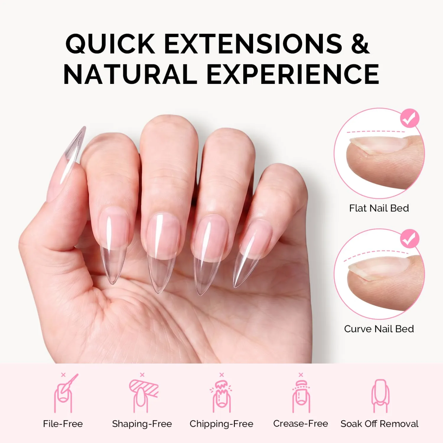 MelodySusie Medium Stiletto X Nail Tips - 16 Sizes 160 Pcs
