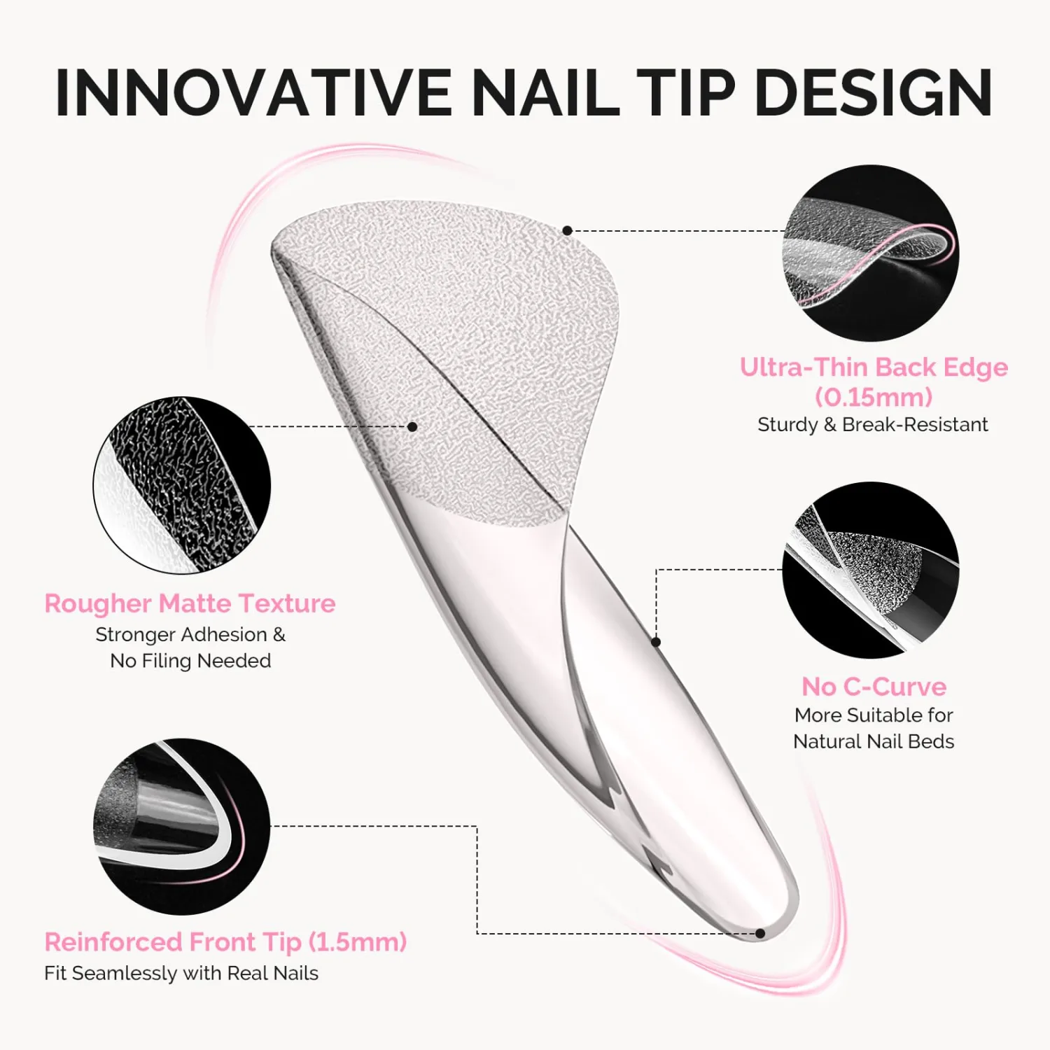 MelodySusie XL Coffin X Nail Tips - 16 Sizes 160 Pcs