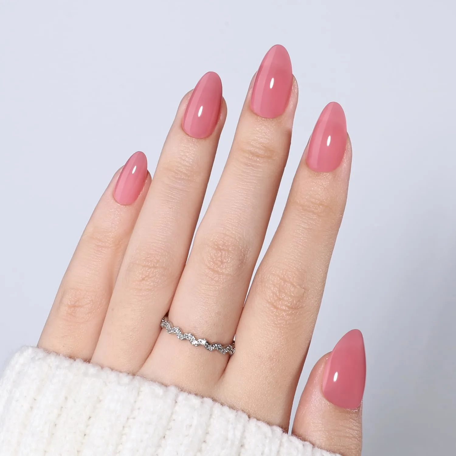 Pink Press On Nails Almond - Peach Pink Fake Nails Press ons