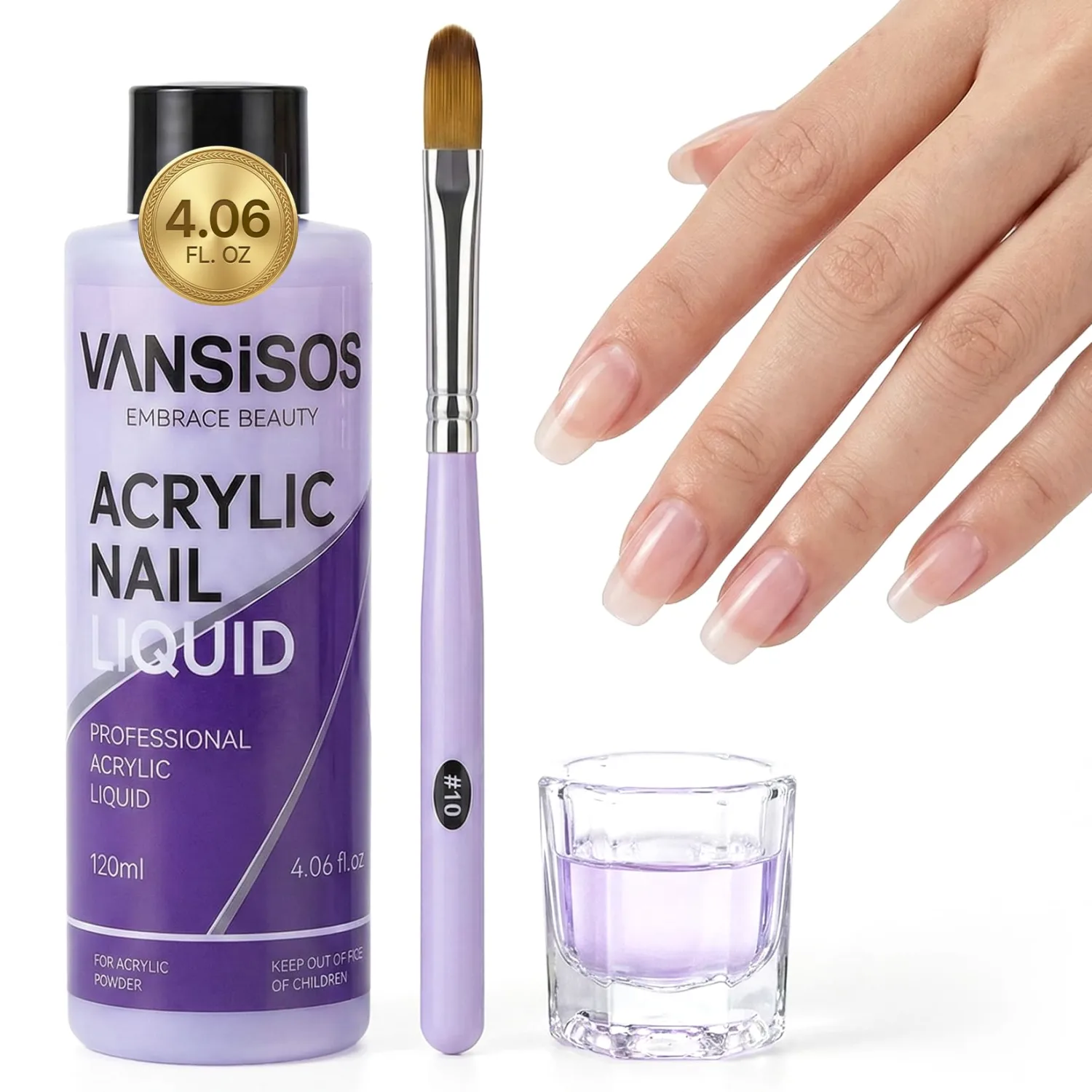 Monomer Acrylic Nail Liquid: 120ml EMA Low Odor Monomer Acrylic Liquid for Nails with Brush Ideal for Beginners Perfect for Salon and Home Use