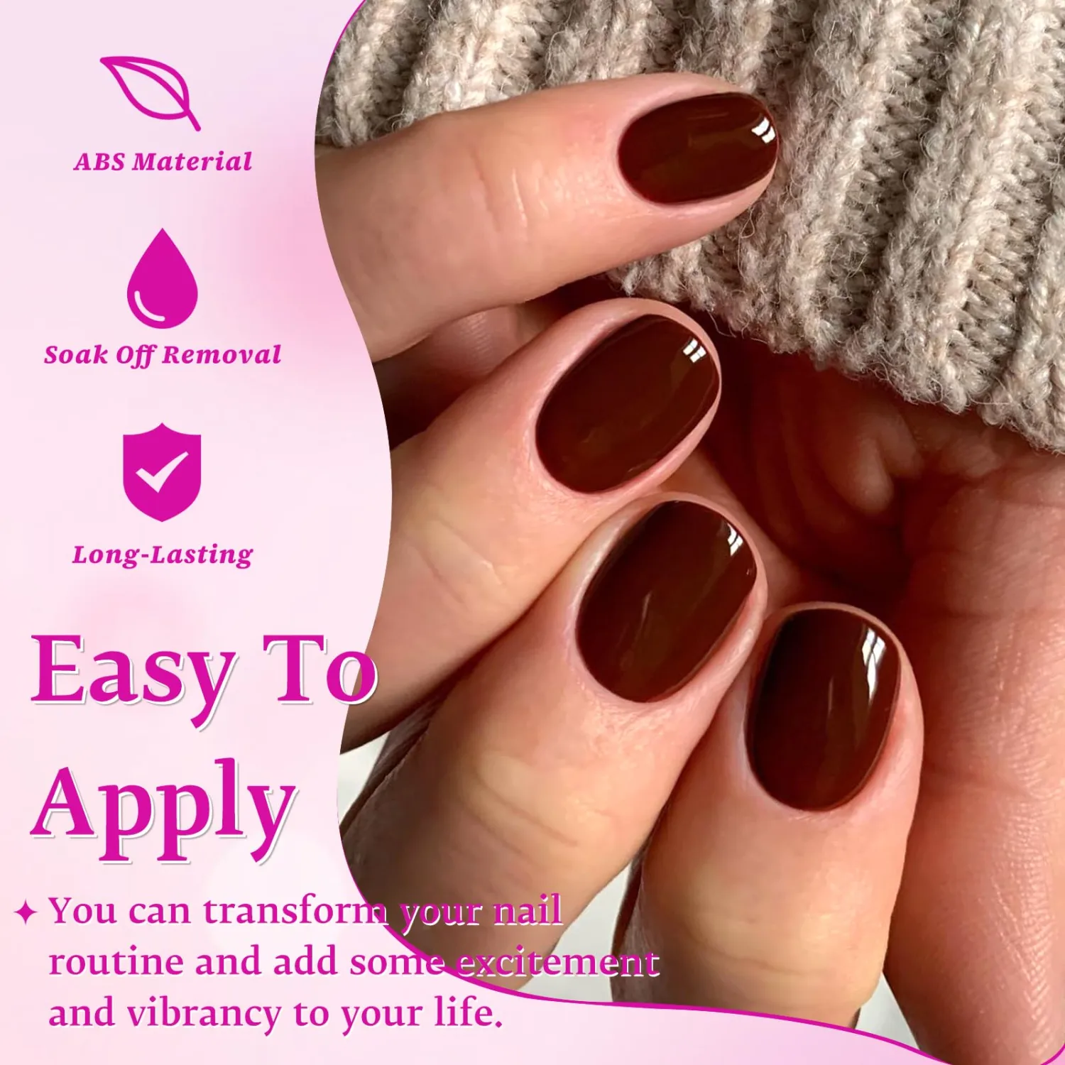 576pc XS Round Square Press on Nails Short Fake Nails with Tab