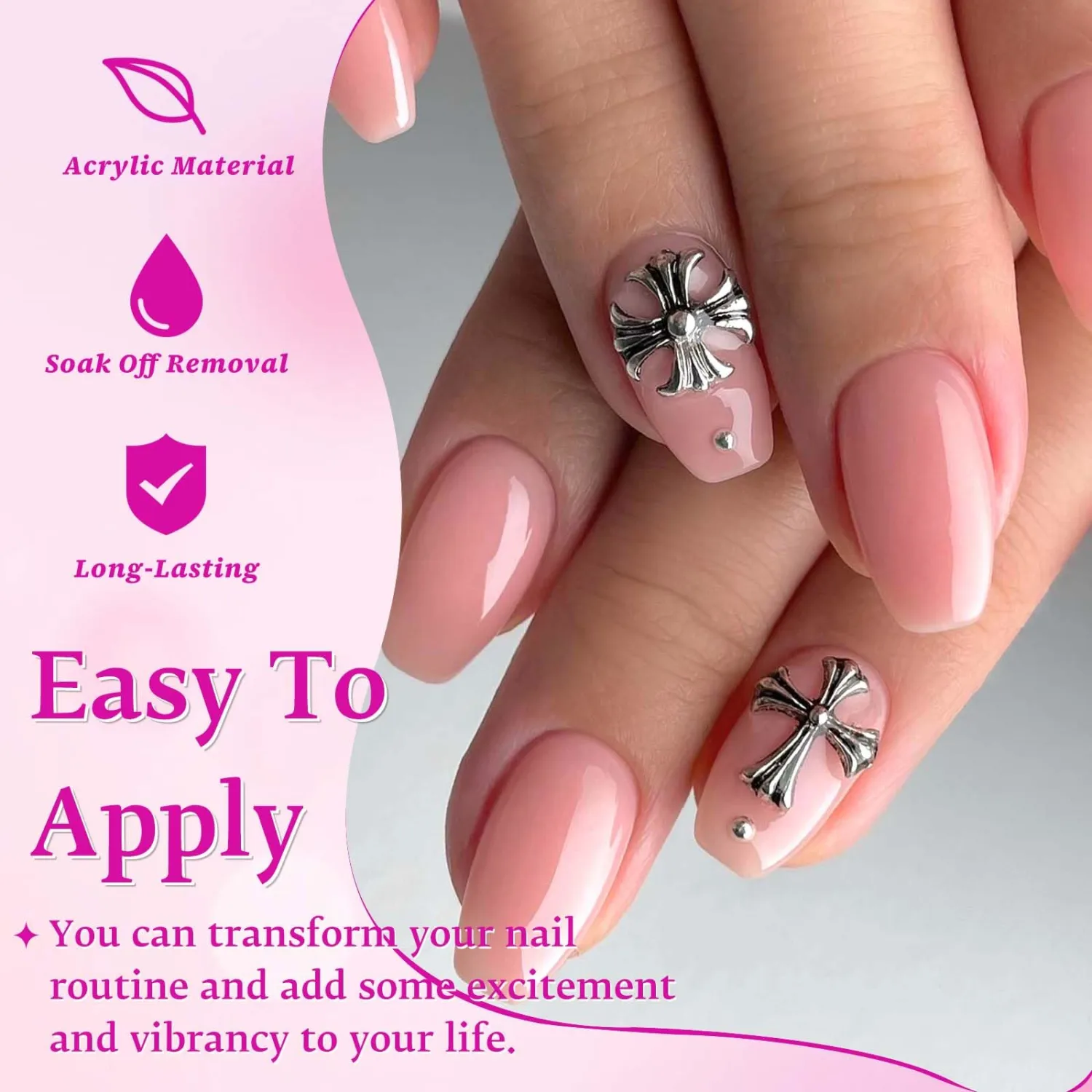 576pc Coffin Press on Nails Short Fake Nails with Glue Tabs