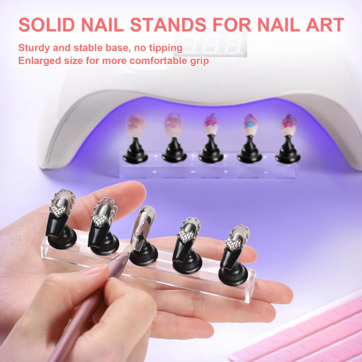 Etercycle Nail Stand Press On Nail Stands Nail Holder for Painting Nails