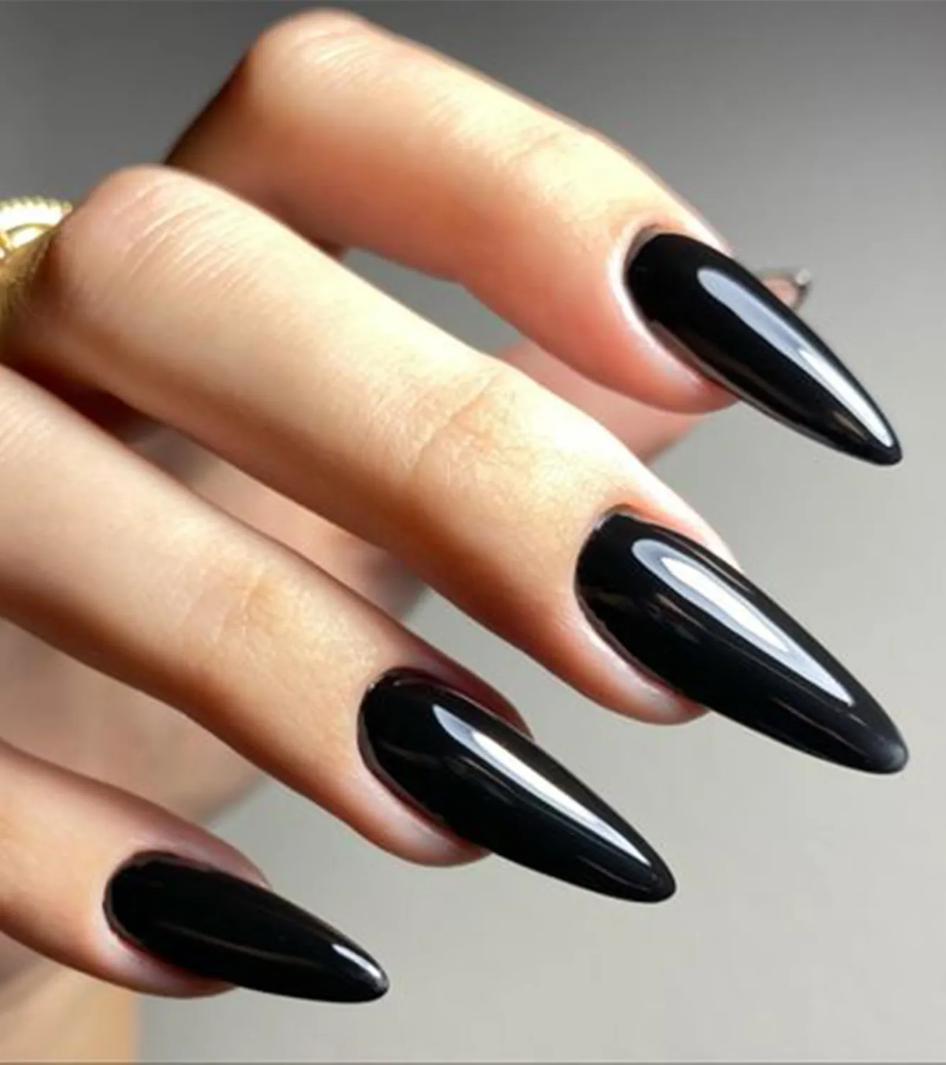 Jelly Stiletto Press On Nails - 24PCS Glue On Nails in 12 Sizes, Glossy Long, Glue Sticker
