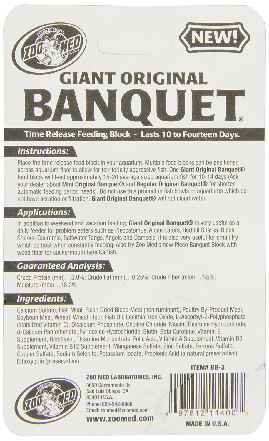 Zoo Med Laboratories AZMBB3 Giant Banquet Block Feeder, 1 Count (Pack of 2)