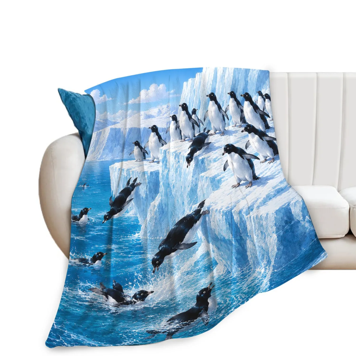 Penguin Blanket Cute Penguin Throw Stuff Gifts for Kids 50"x40"