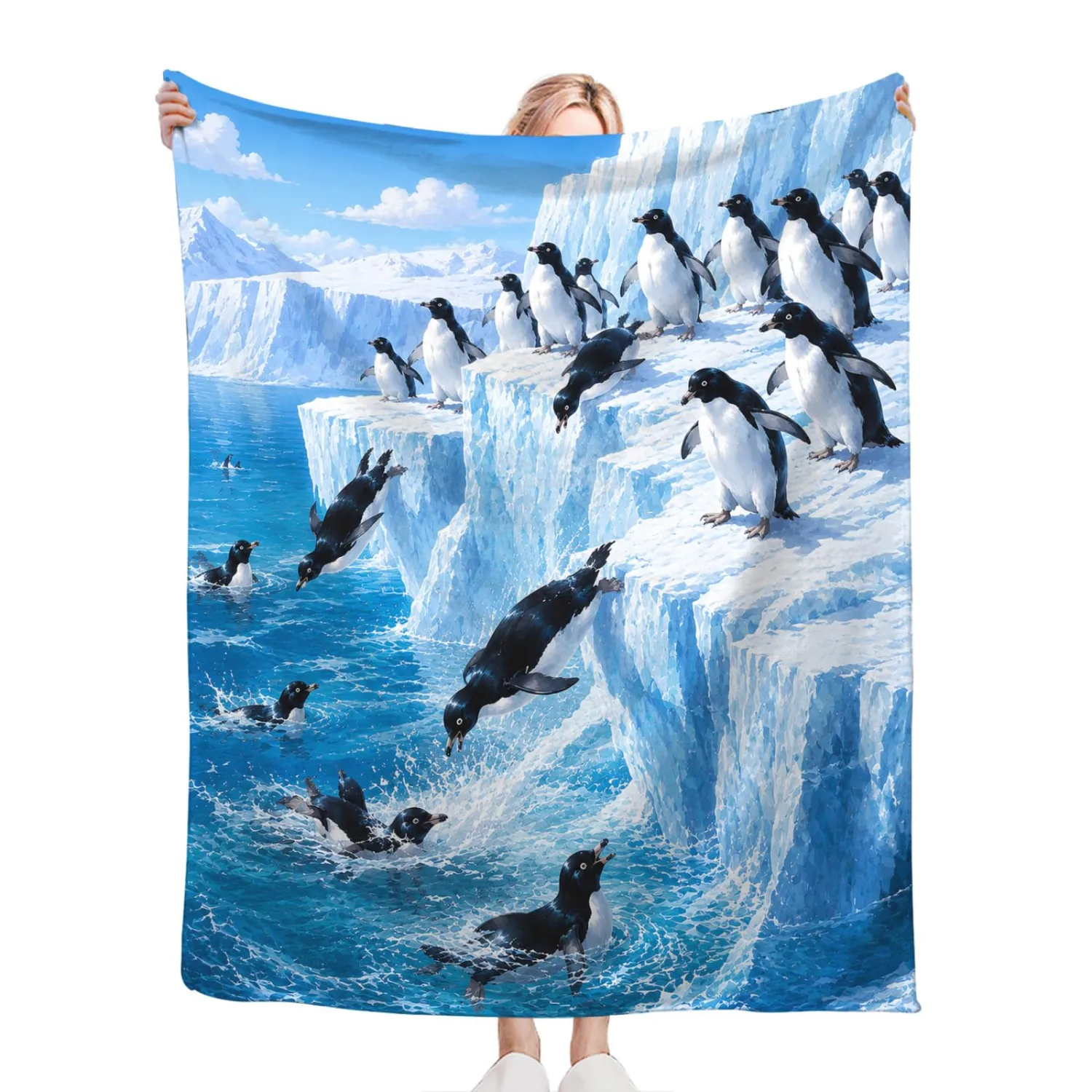 Penguin Blanket Cute Penguin Throw Stuff Gifts for Kids 50"x40"