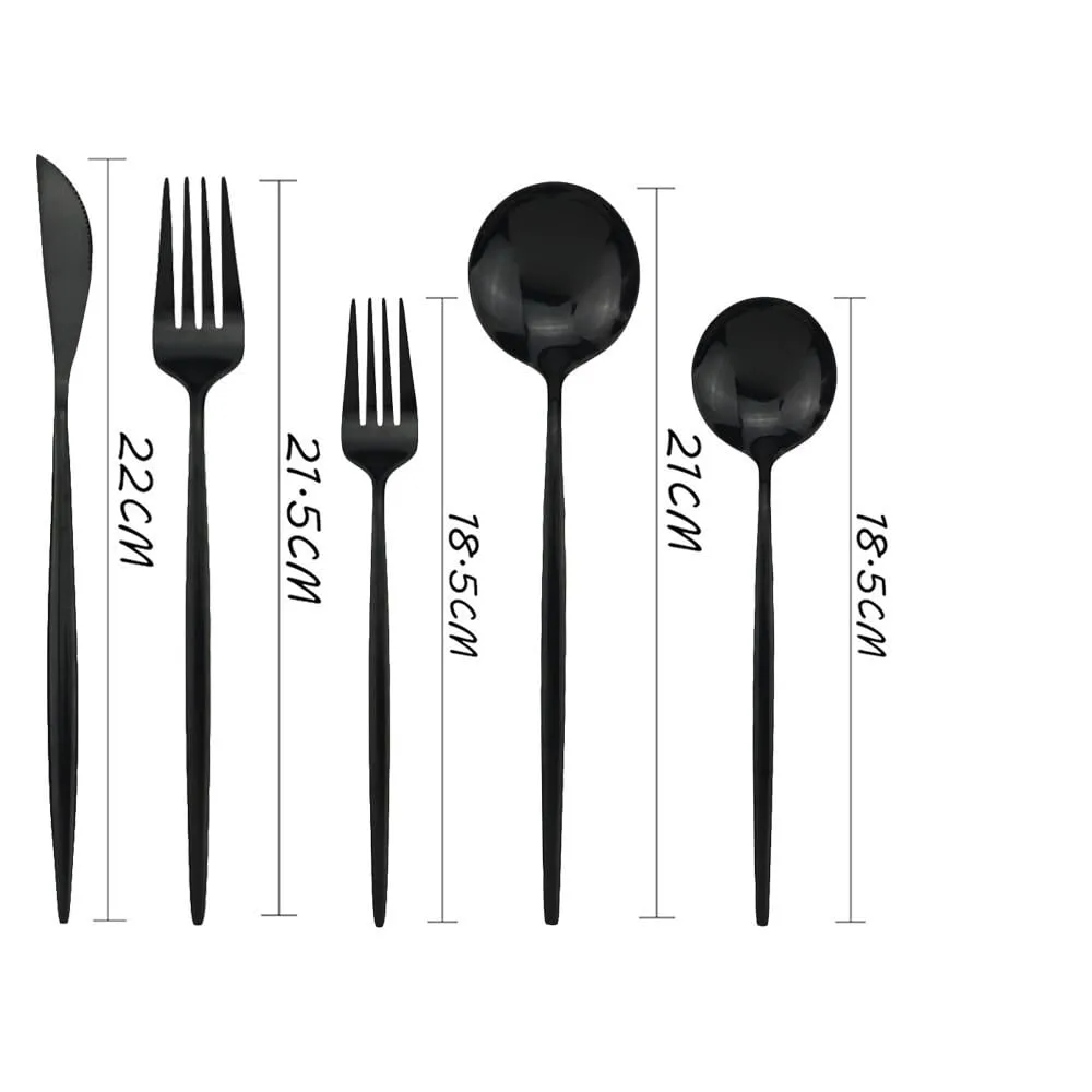 Silverware Flatware Cutlery Set, 5/20/30/40/50/60Pcs Champagne Gold Cutlery Set, Matte Dessert Fork Spoon(Silver,1Set-5Pcs)