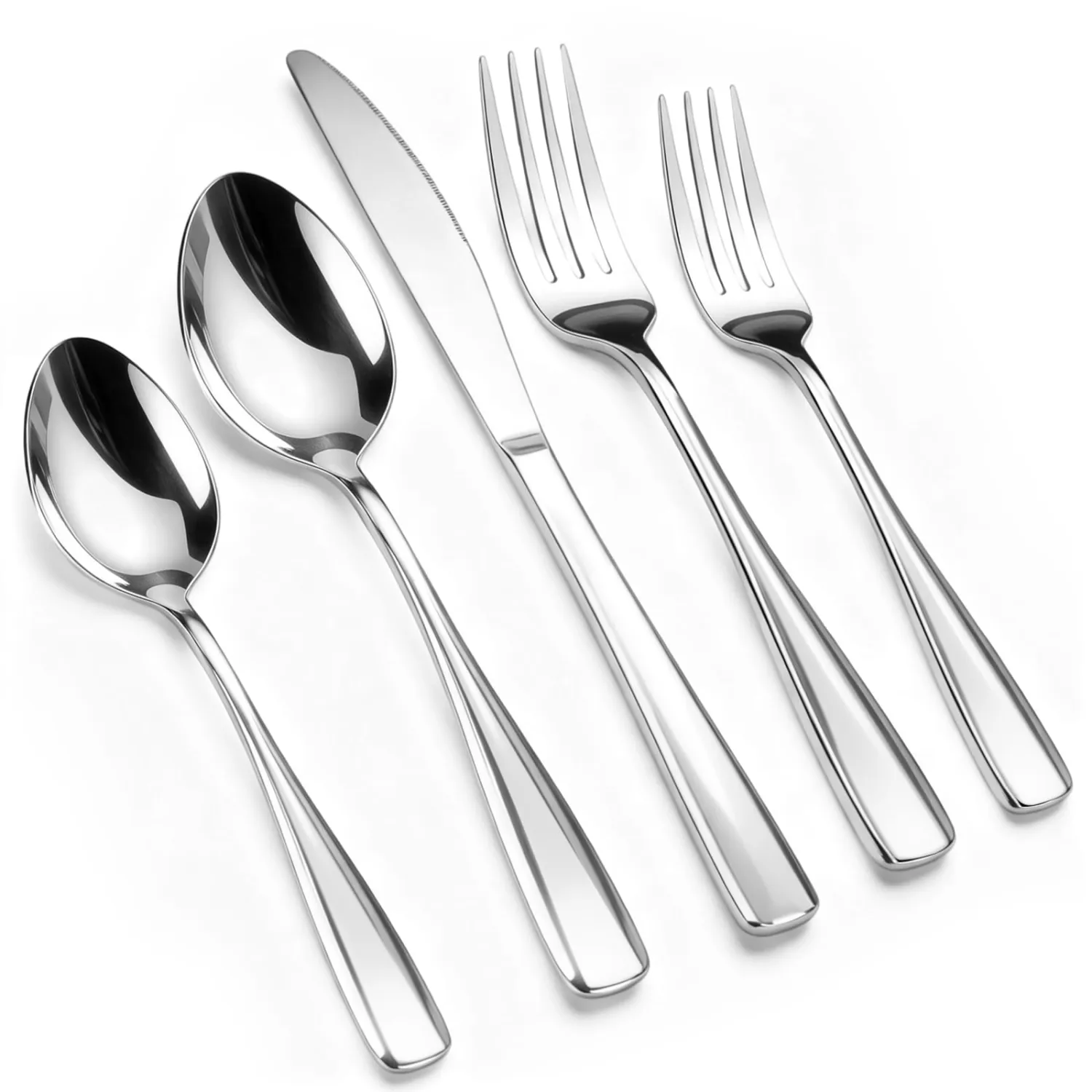 40 Piece Silverware Set - Stainless Steel Silverware Set Service for 8 People, Mirror Polished Flatware Set for Daily Use in Home kitchens and Restaurants, Dishwasher Safe
