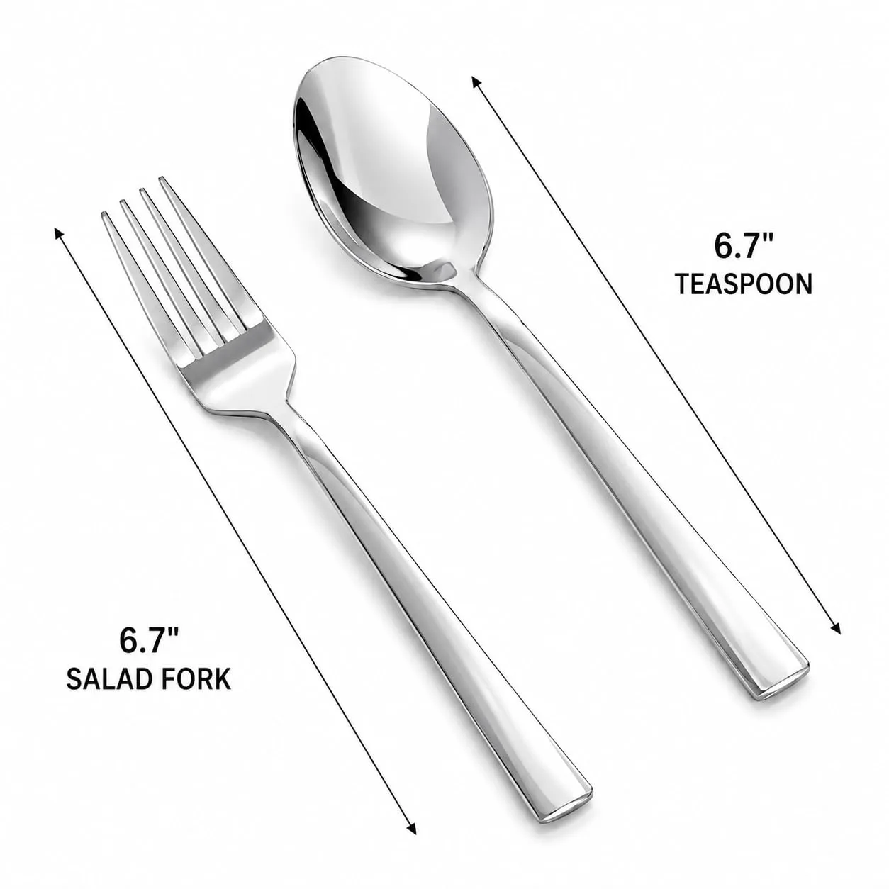 SANTUO 12-Piece Teaspoon and Salad Fork Set, Stainless Steel Dessert Flatware Set with 6 Teaspoons and 6 Salad Forks, Dishwasher Safe Small Silverware
