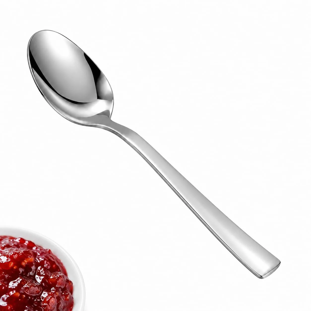SANTUO 12-Piece Teaspoon Set, Stainless Steel Small Spoons, Mirror Polished Dishwasher Safe Tea Spoons for Coffee, Tea, Dessert, Ice Cream and Yogurt