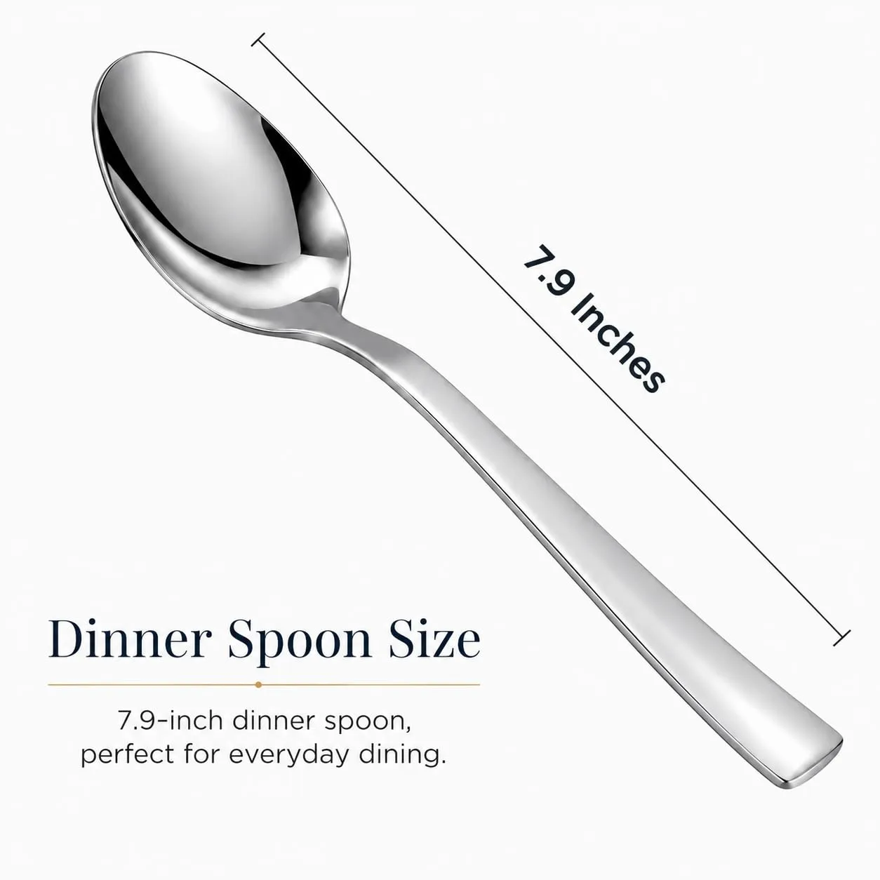 SANTUO 8-Piece Dinner Spoon Set, Stainless Steel Spoons, Mirror Polished Dishwasher Safe Table Spoons for Soup, Cereal, Rice, Kitchen and Restaurant