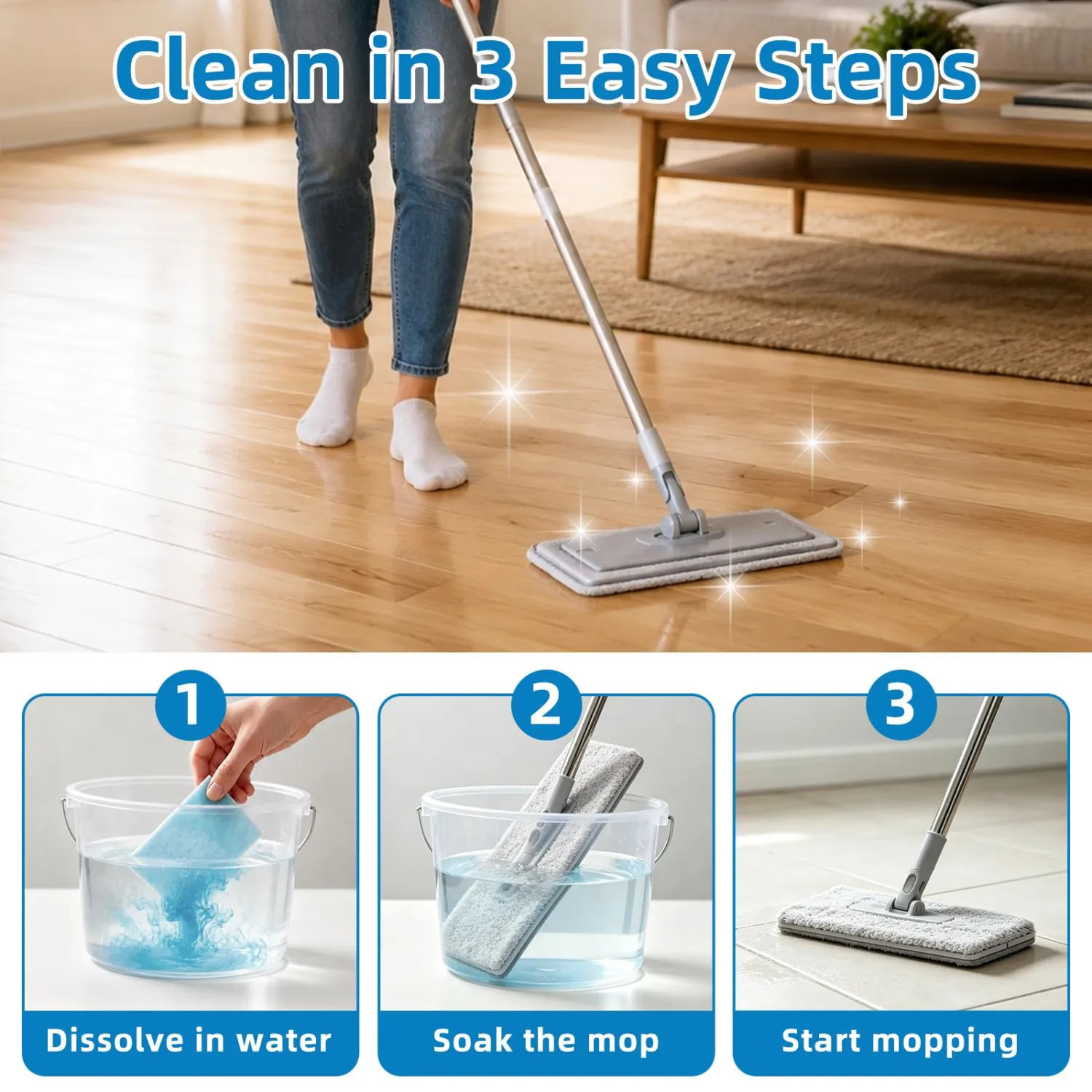 60 Pcs Multiple Effect Floor Cleaner, Floor Cleaning Sheets