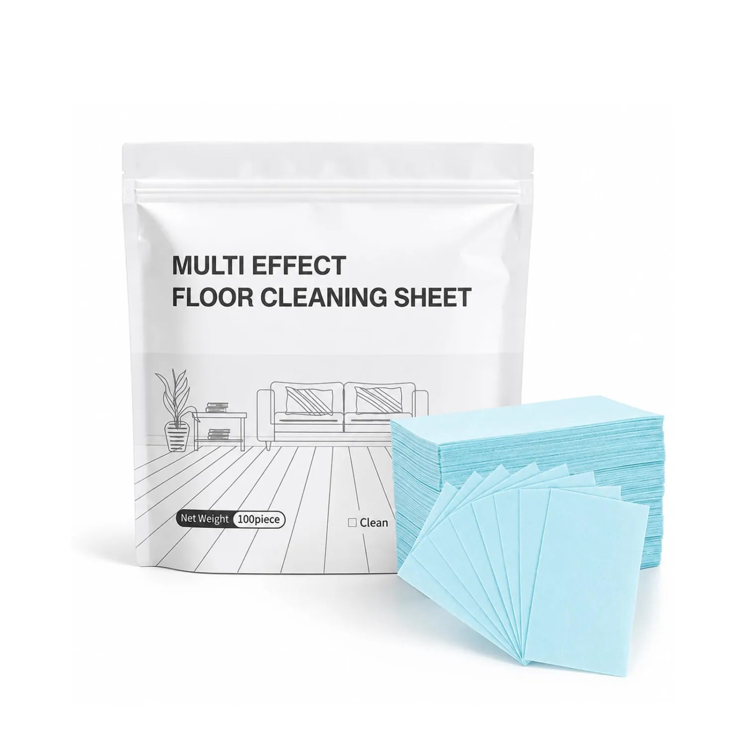 Multi-Effect Floor Cleaner Tablets,100 Pcs Multi-Surface Floor Cleaning Tablets,Stain Remover Sheets for Hardwood,Tile,Laminate & More