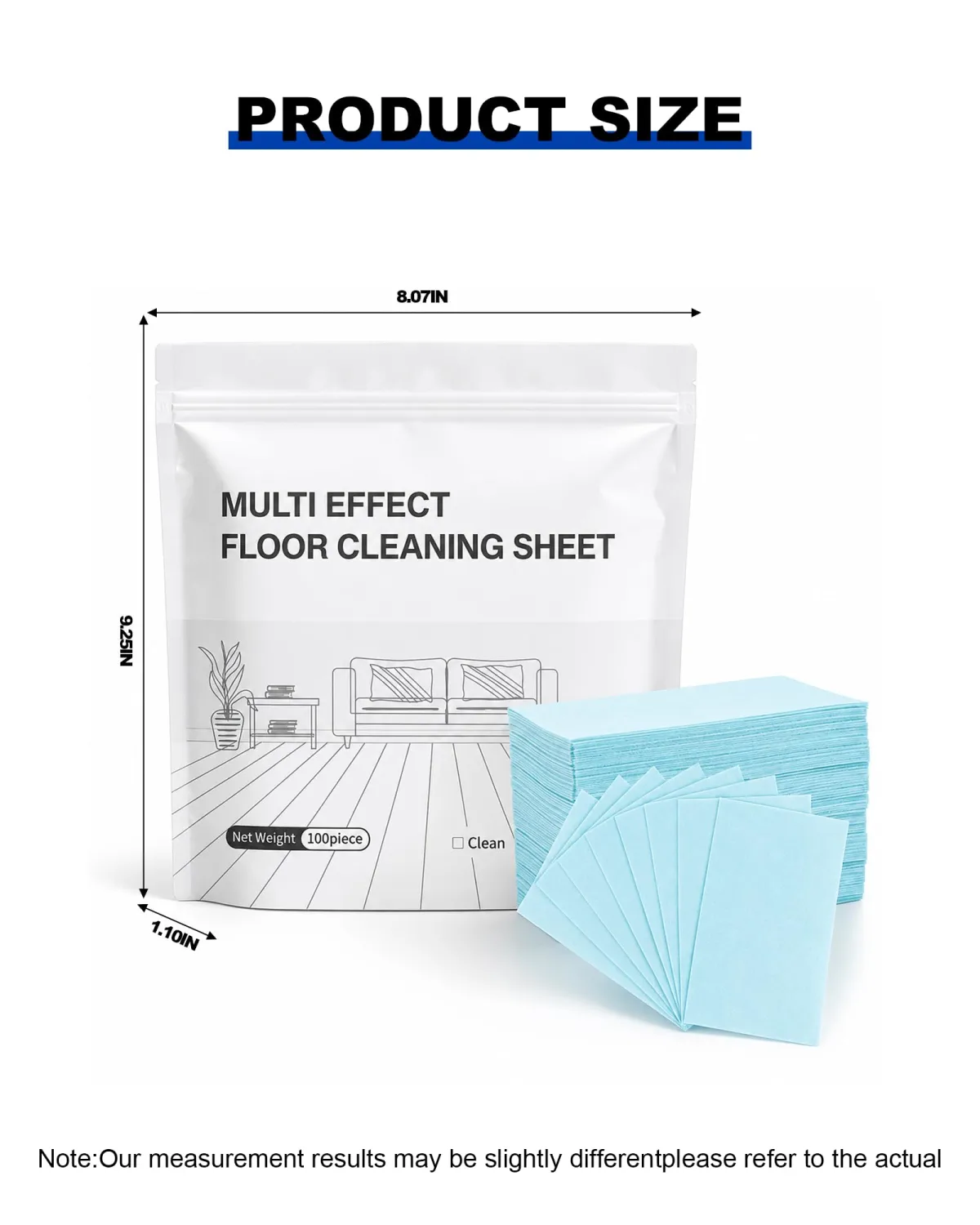 Multi-Effect Floor Cleaner Tablets,100 Pcs Multi-Surface Floor Cleaning Tablets,Stain Remover Sheets for Hardwood,Tile,Laminate & More