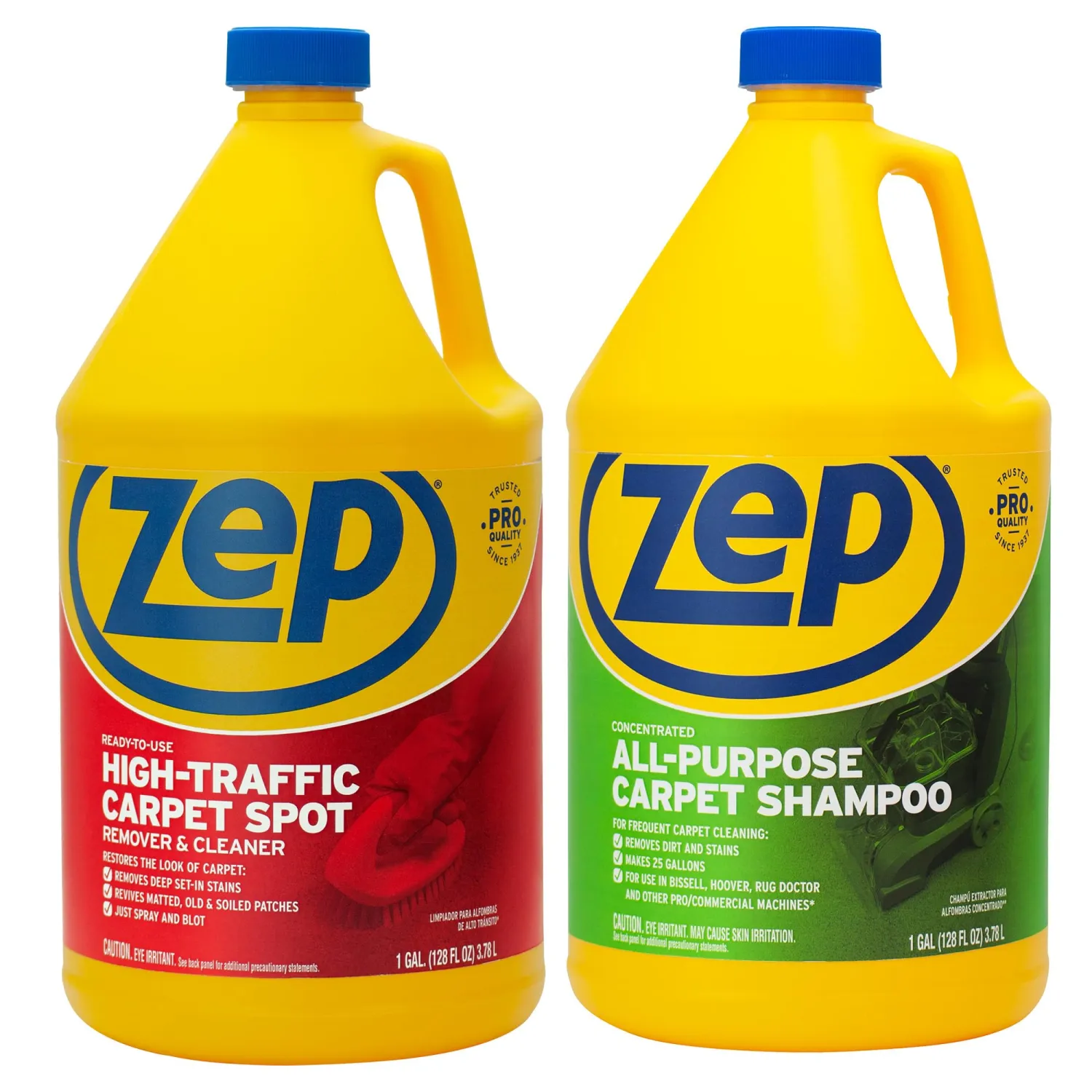 Zep High-Traffic Carpet Spot Remover 1 Gal & Carpet Shampoo 1 Gal