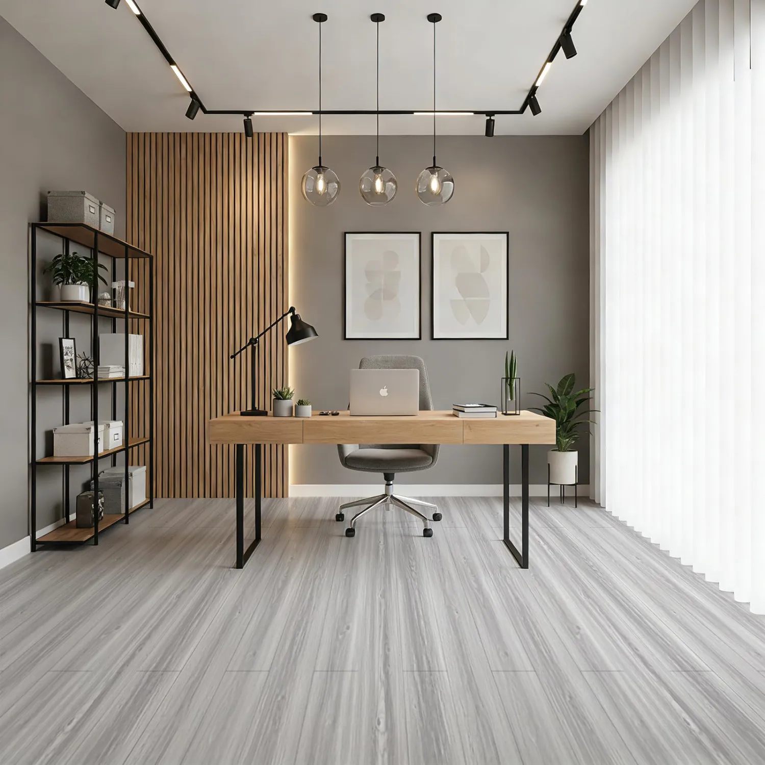 Art3d 10-Pack Peel and Stick Vinyl Floor Tiles (15 Sq.Ft), White/Grey