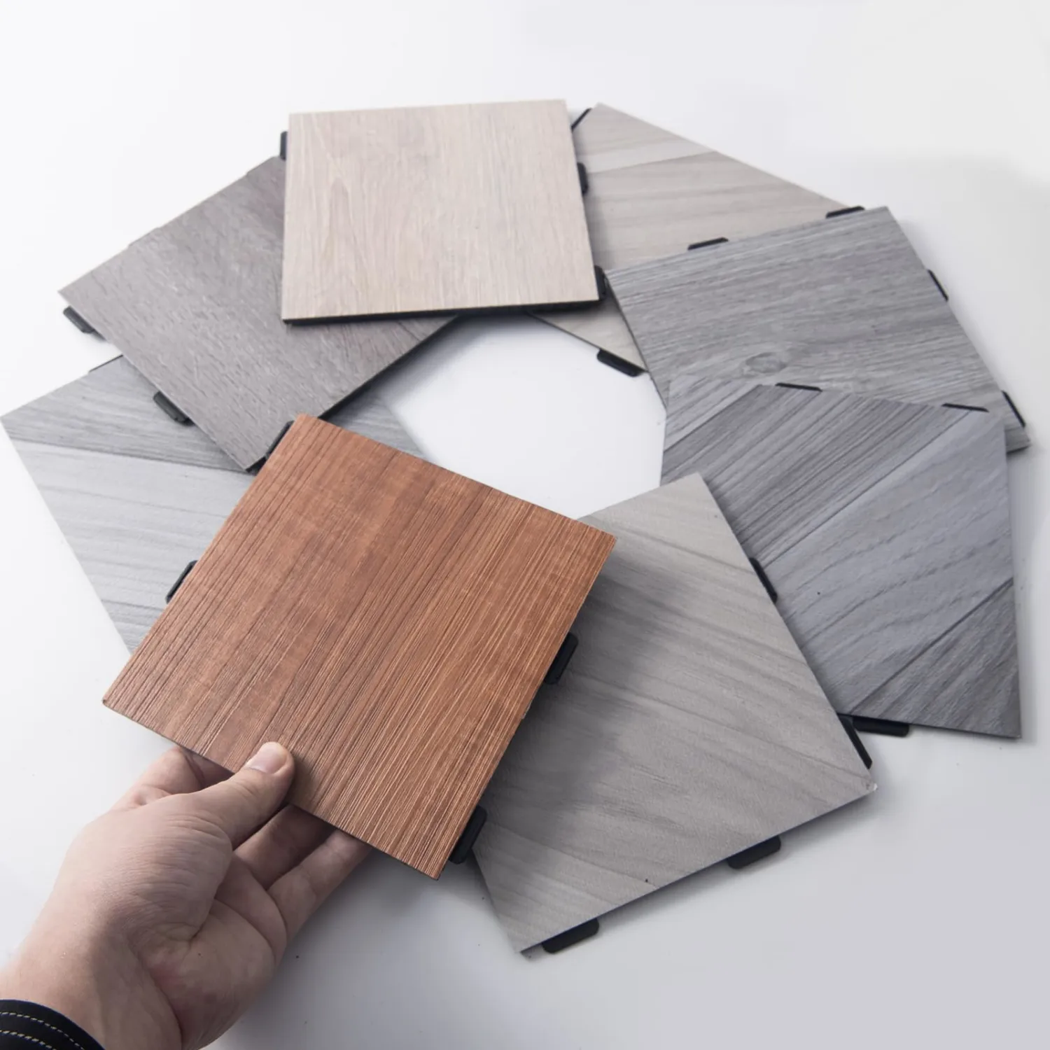 Art3d 8-Pack Interlocking Vinyl Floor Planks, 6 x 6 Inch, Multicolor