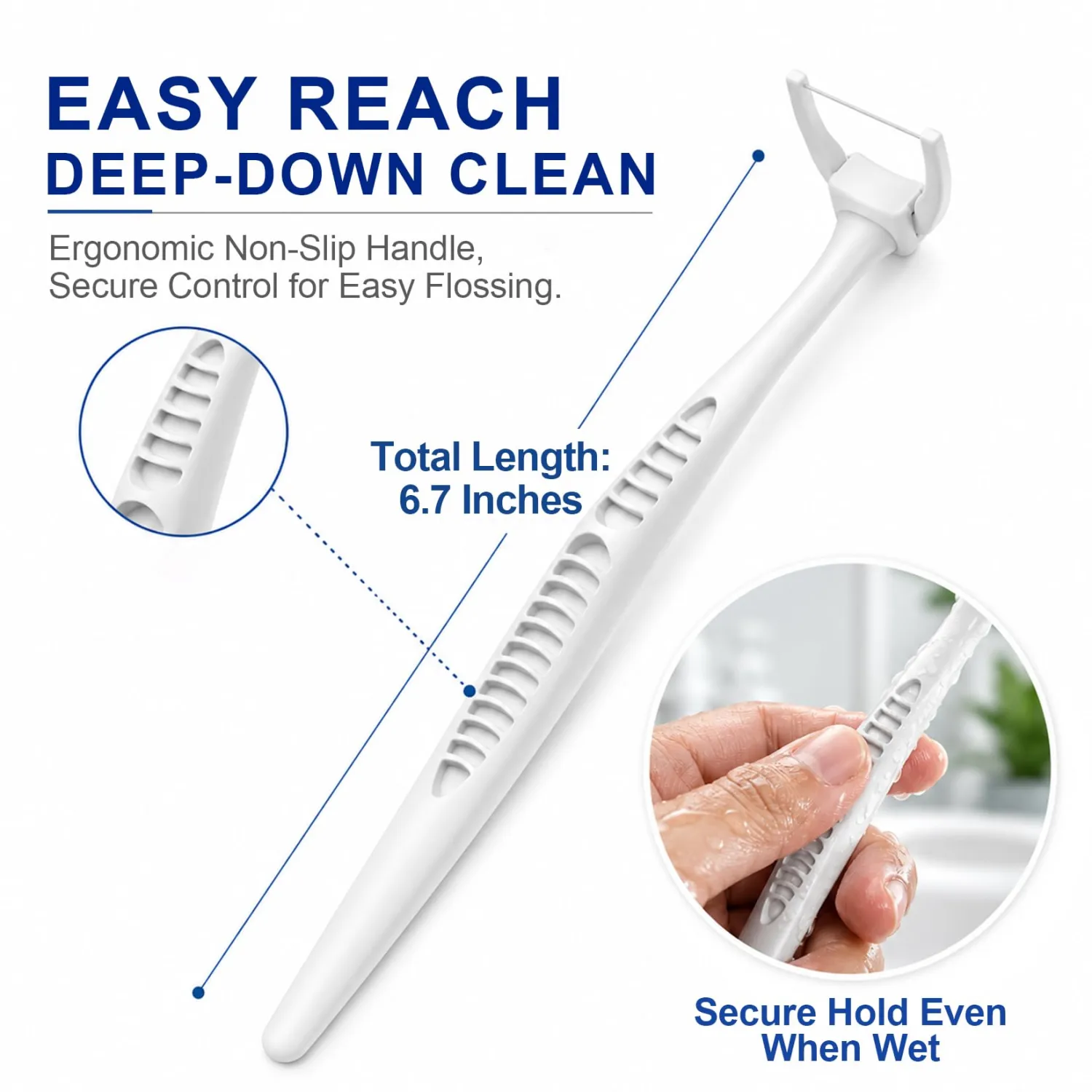 VINSULLA Reusable Flosser Kit, 1 Handle & 100 Refill Heads