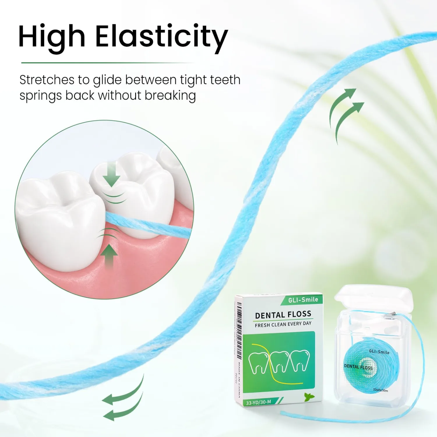 Coconut-Oil Infused Woven Dental Floss, Natural Vegetable Waxed, PFAS-Free, Deep Cleaning, Smooth Glide (Coconut, 1 Pack)