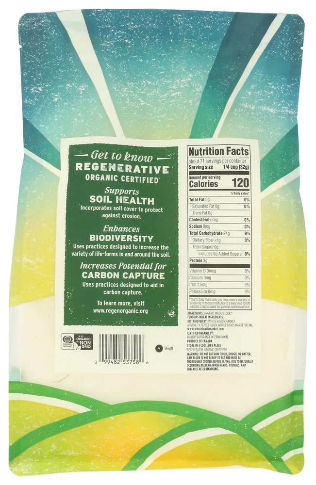 Whole Foods Market, Organic All Purpose Flour, 80 Ounce