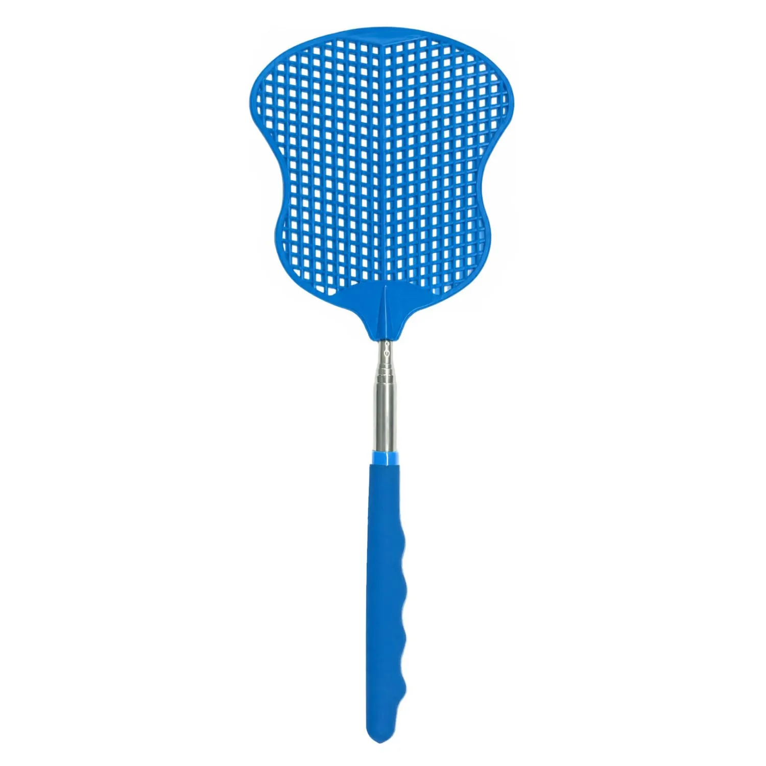 MYSTICHOME Fly Swatter 1 PCS, Durable Heavy Duty Plastic Fly Swatters, Stainless Steel Telescopic FlySwatter for Indoors/Outdoor/Kitchen/Garden (Blue)