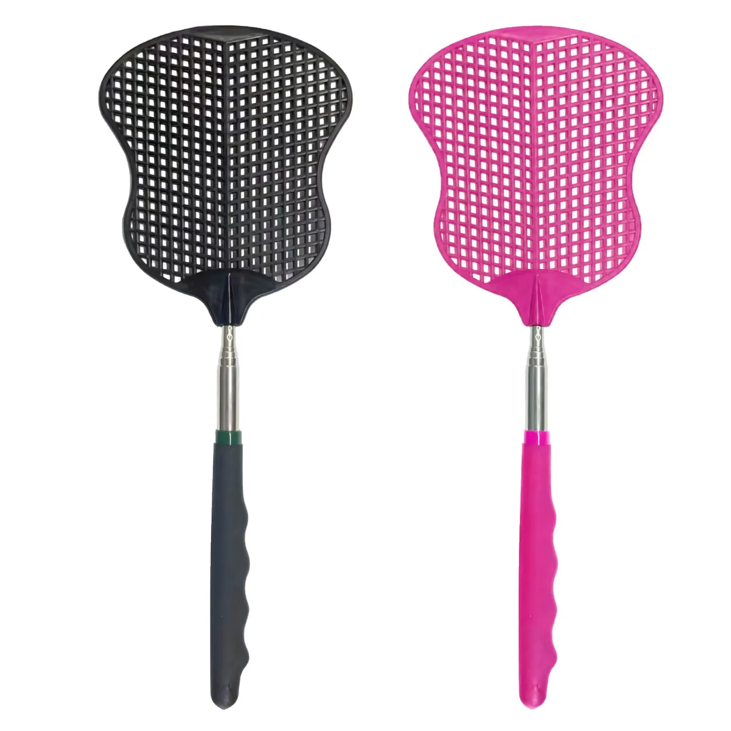 MYSTICHOME Fly Swatter 2PCS Black+Hot Pink