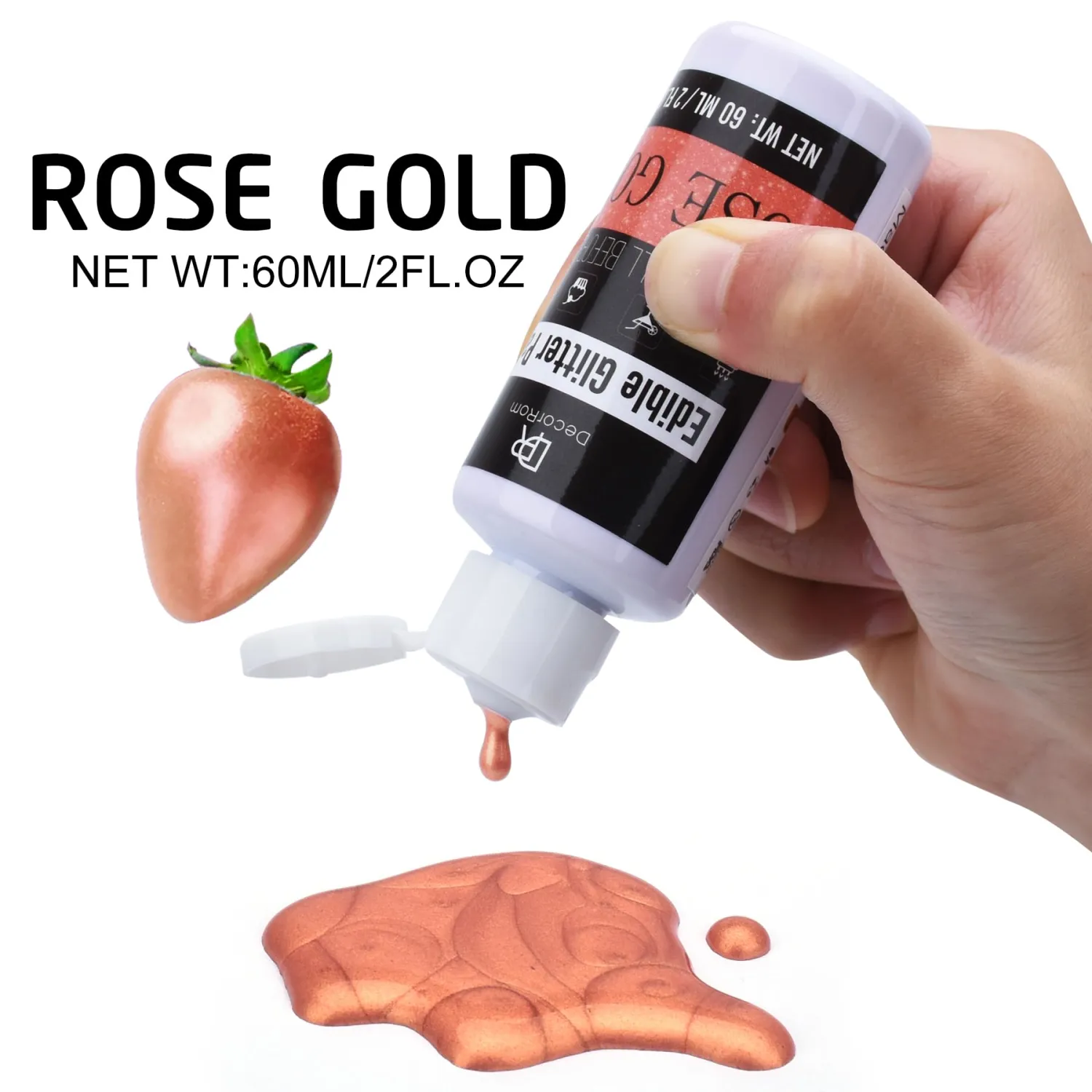 Edible Glitter Paint - 2 fl.oz Metallic Edible Cake Paint Food Grade