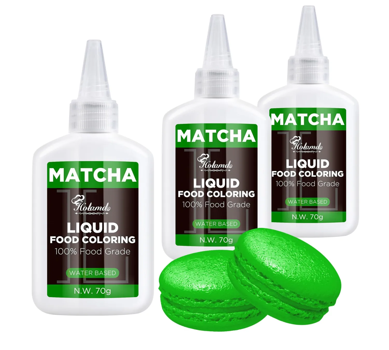 Green Food Coloring Liquid Set,70mlx3 Bottles Food Grade Vibrant Food Dye