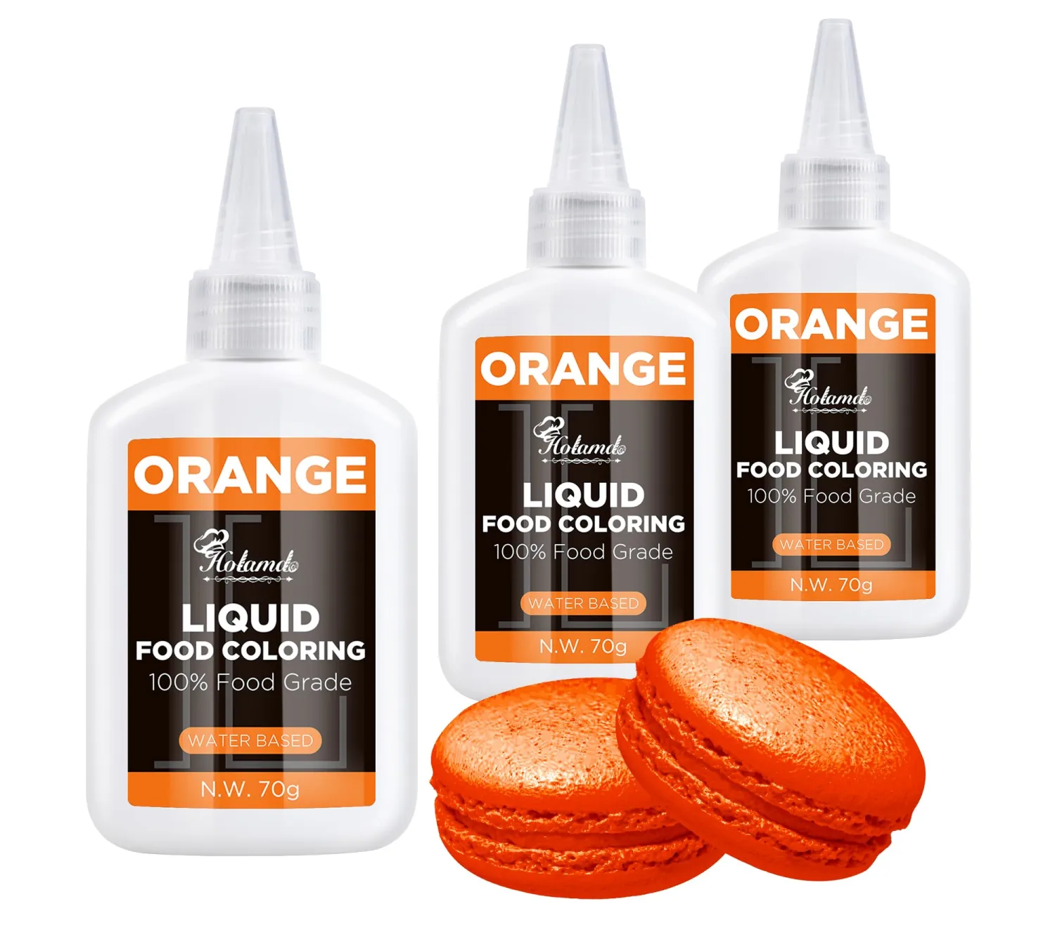 Orange Food Coloring Liquid Set,70mlx3 Bottles Food Grade Vibrant Food Dye