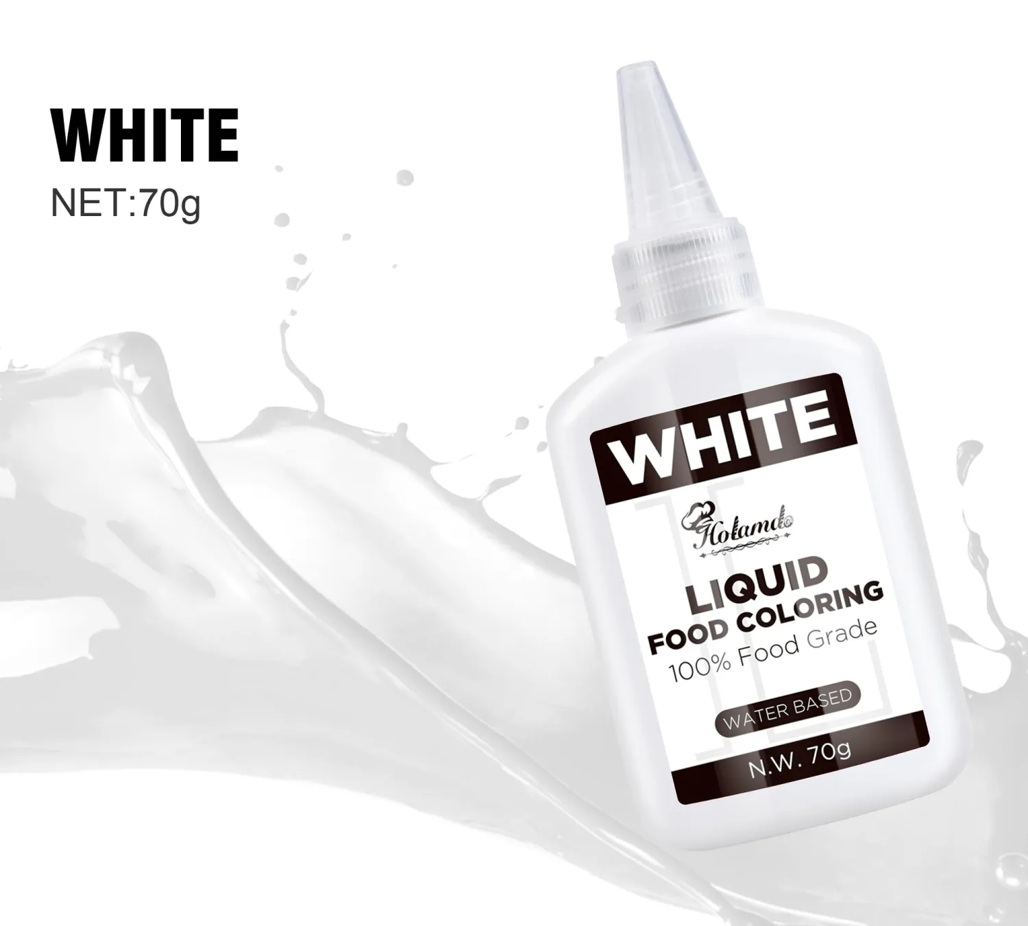 White Food Coloring Liquid Set,70mlx3 Bottles Food Grade Vibrant Food Dye