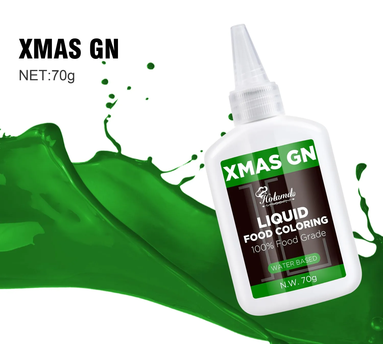Xmas Green Food Coloring Liquid Set,70mlx3 Food Grade Vibrant Food Dye