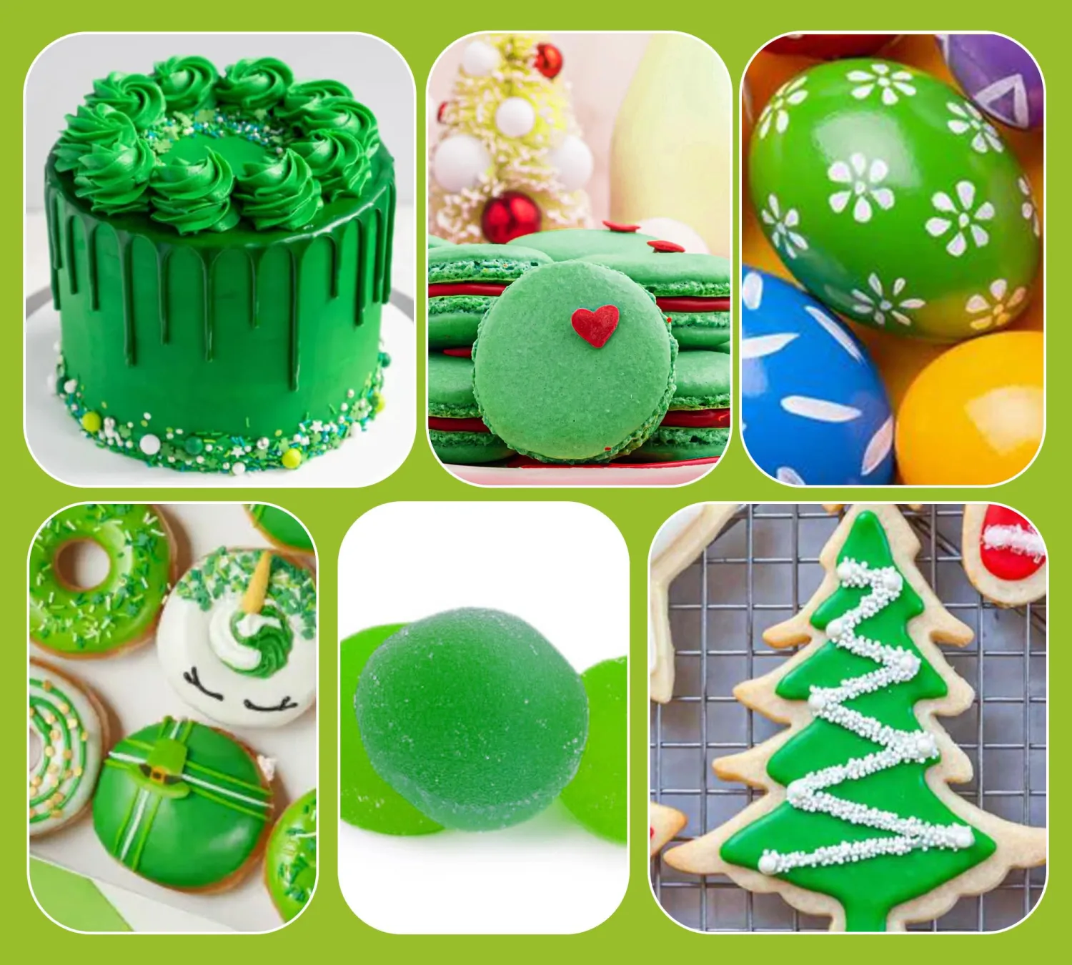 Xmas Green Food Coloring Liquid Set,70mlx3 Food Grade Vibrant Food Dye