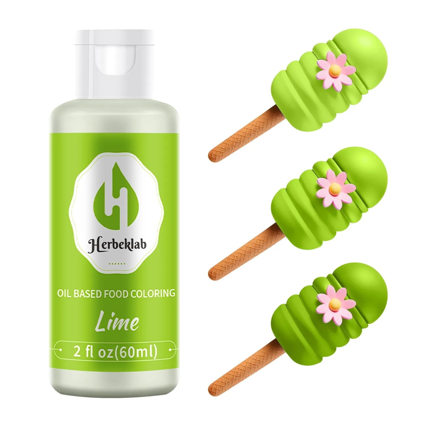 Lime Oil Based Food Coloring – 2 fl oz Professional Grade Concentrated Oil Food Dye for Melting Chocolate, Candy Melts, Cake Pops, Strawberries & Baking