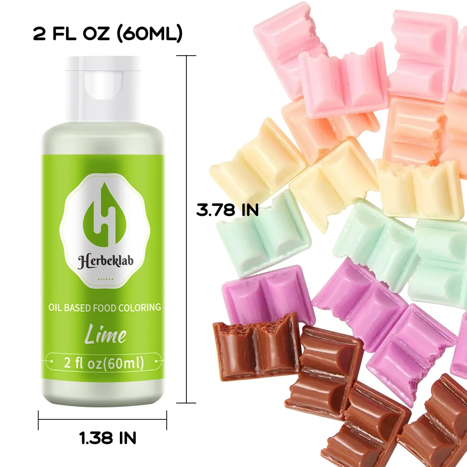 Lime Oil Based Food Coloring – 2 fl oz Professional Grade Concentrated Oil Food Dye for Melting Chocolate, Candy Melts, Cake Pops, Strawberries & Baking