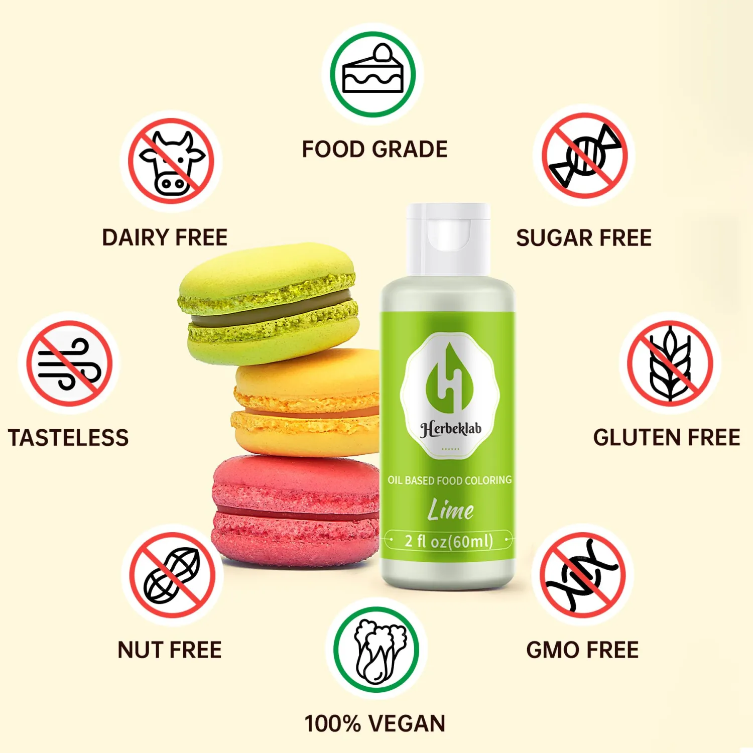Lime Oil Based Food Coloring – 2 fl oz Professional Grade Concentrated Oil Food Dye for Melting Chocolate, Candy Melts, Cake Pops, Strawberries & Baking