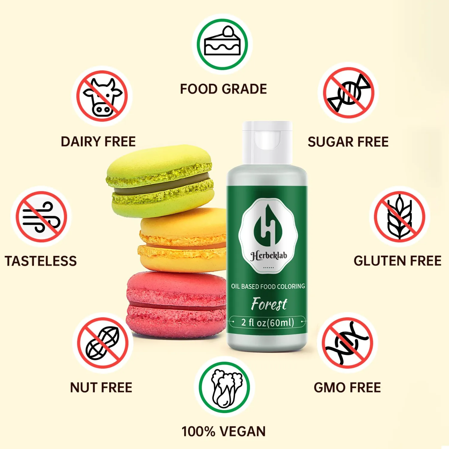 Forest Oil Based Food Coloring – 2 fl oz Professional Grade Concentrated Oil Food Dye for Melting Chocolate, Candy Melts, Cake Pops, Strawberries & Baking