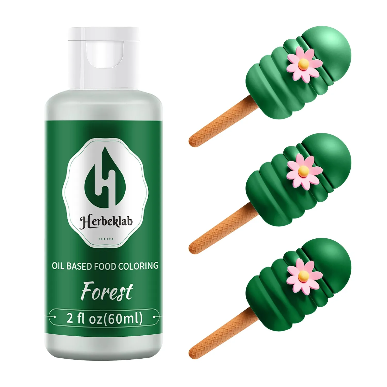 Forest Oil Based Food Coloring – 2 fl oz Professional Grade Concentrated Oil Food Dye for Melting Chocolate, Candy Melts, Cake Pops, Strawberries & Baking