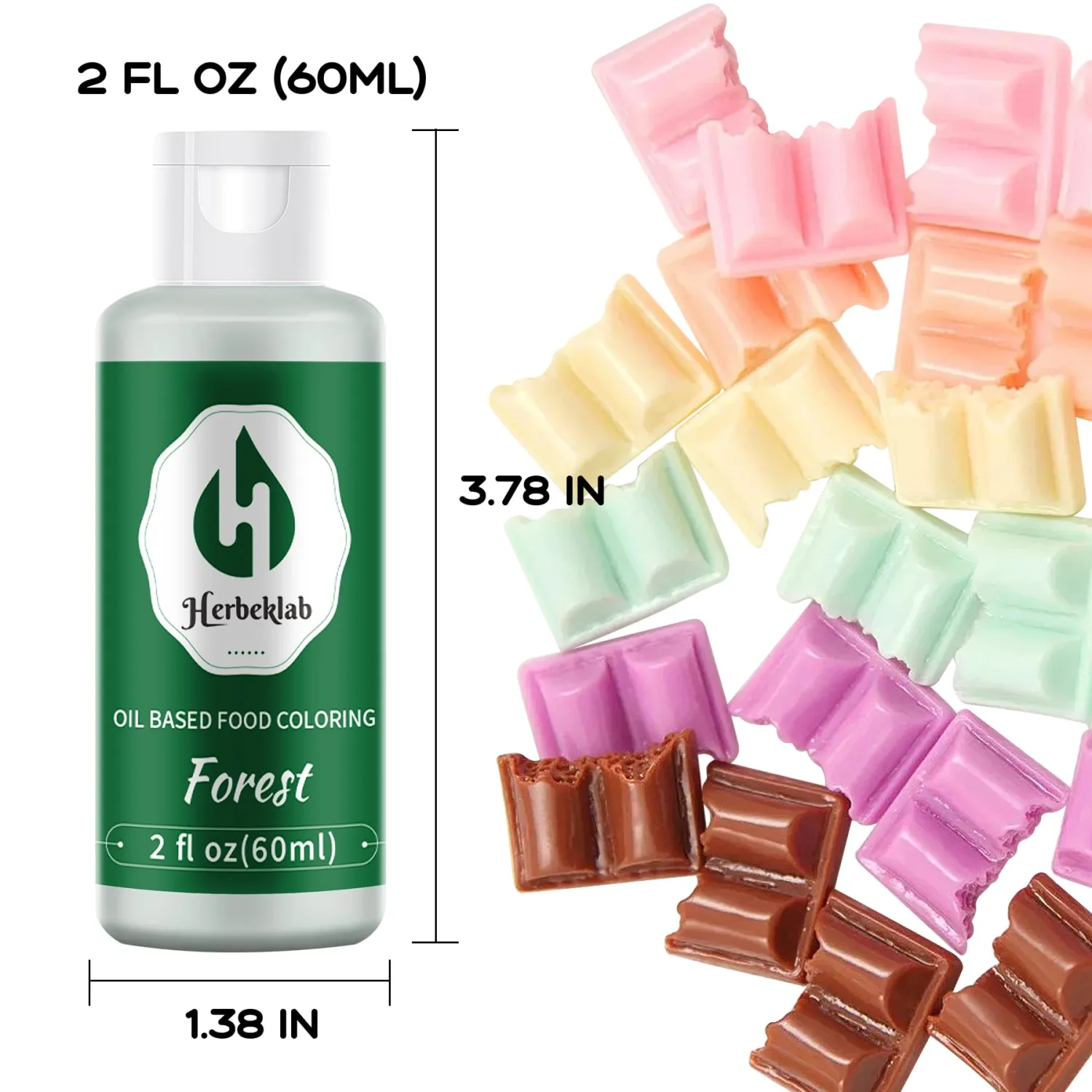 Forest Oil Based Food Coloring – 2 fl oz Professional Grade Concentrated Oil Food Dye for Melting Chocolate, Candy Melts, Cake Pops, Strawberries & Baking