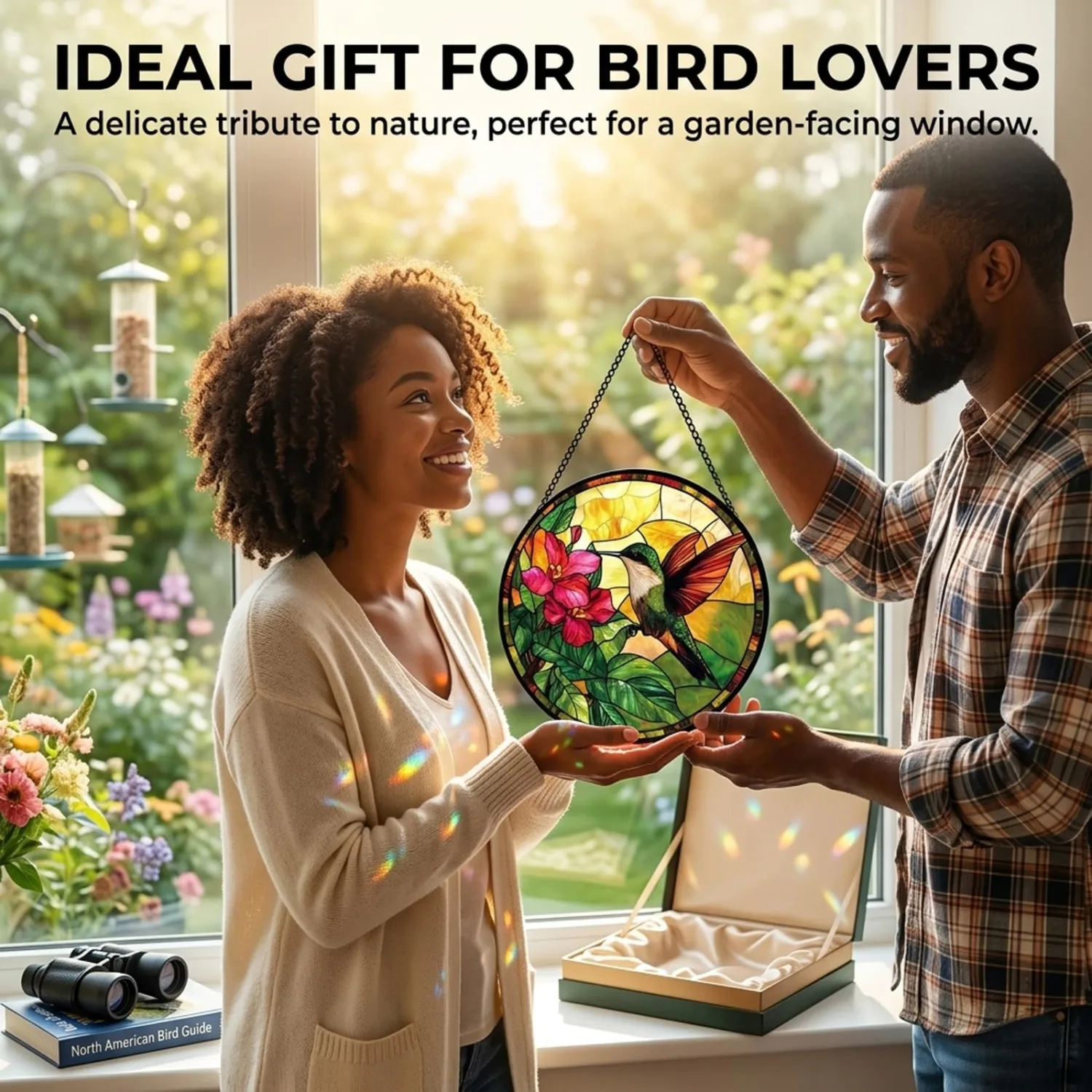 Hummingbird Acrylic Suncatcher Sun Catchers Indoor Window Gift for Mom 7.8"