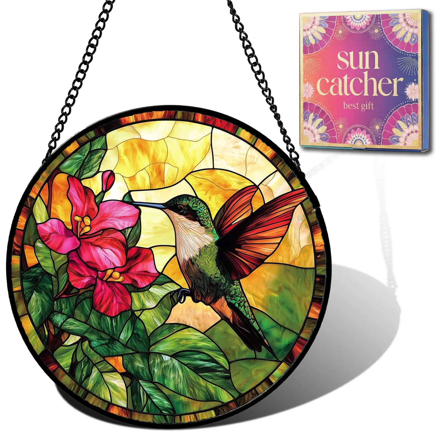 Hummingbird Acrylic Suncatcher Sun Catchers Indoor Window Gift for Mom 7.8"
